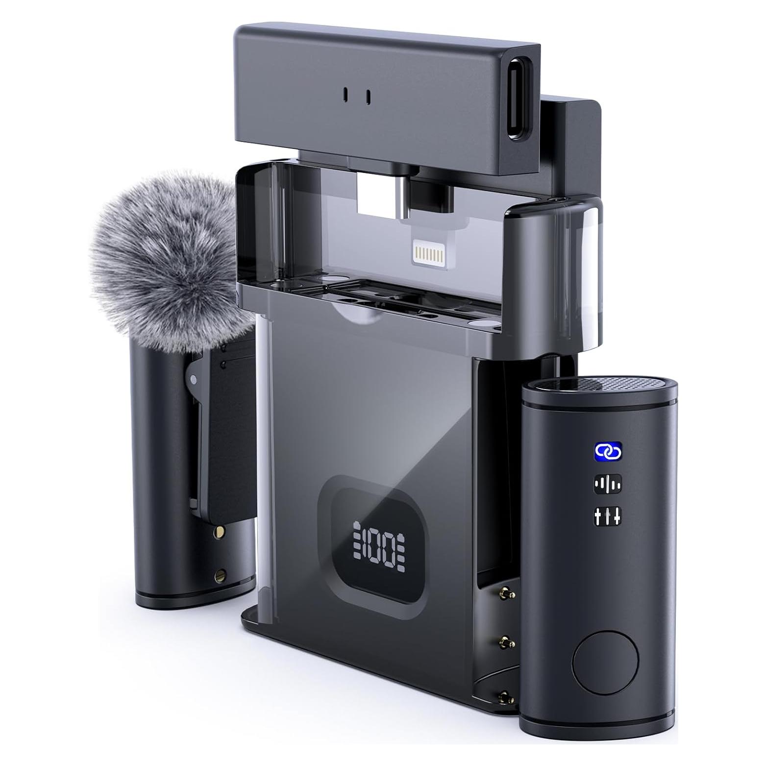 Micrófono Lavalier Inalámbrico Rythflo LM03 2 TX + 2 RX