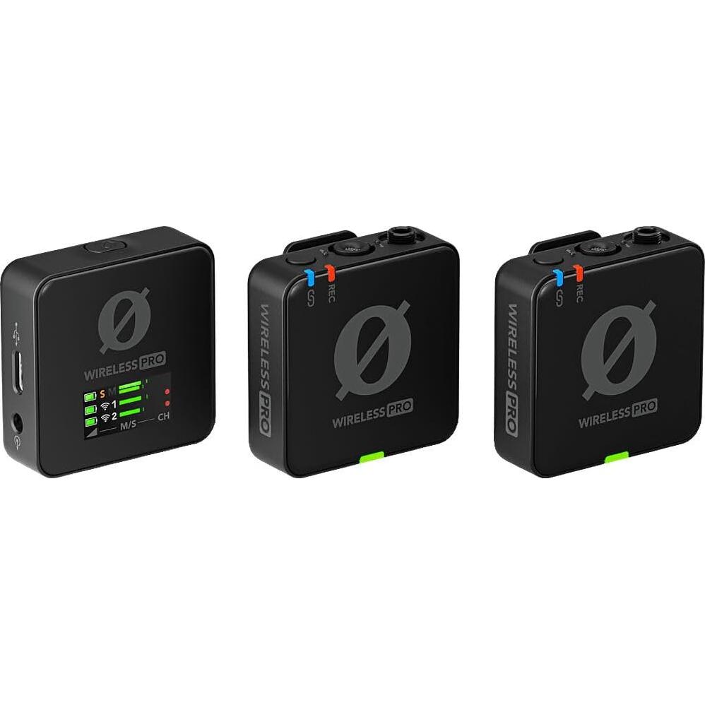 Wireless PRO 2-Person Clip-On Wireless Microphone System/Recorder with Lavaliers (2.4 GHz) (WIPRO) + VXLR Adapter + Headphone Cleaner + Cleaning Kit