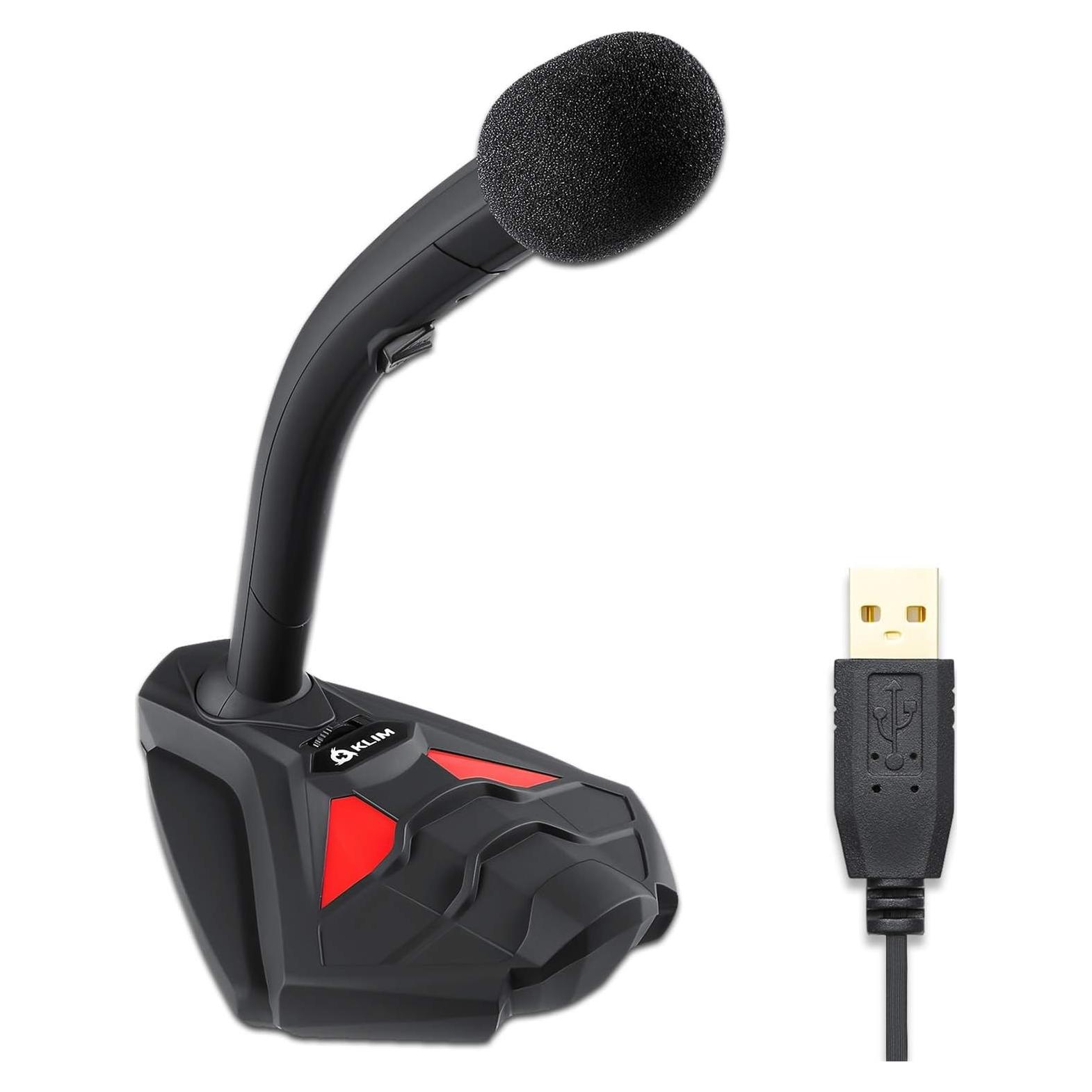 Micrófono Gaming KLIM Voice V2 USB Rojo - Calidad de Sonido Superior