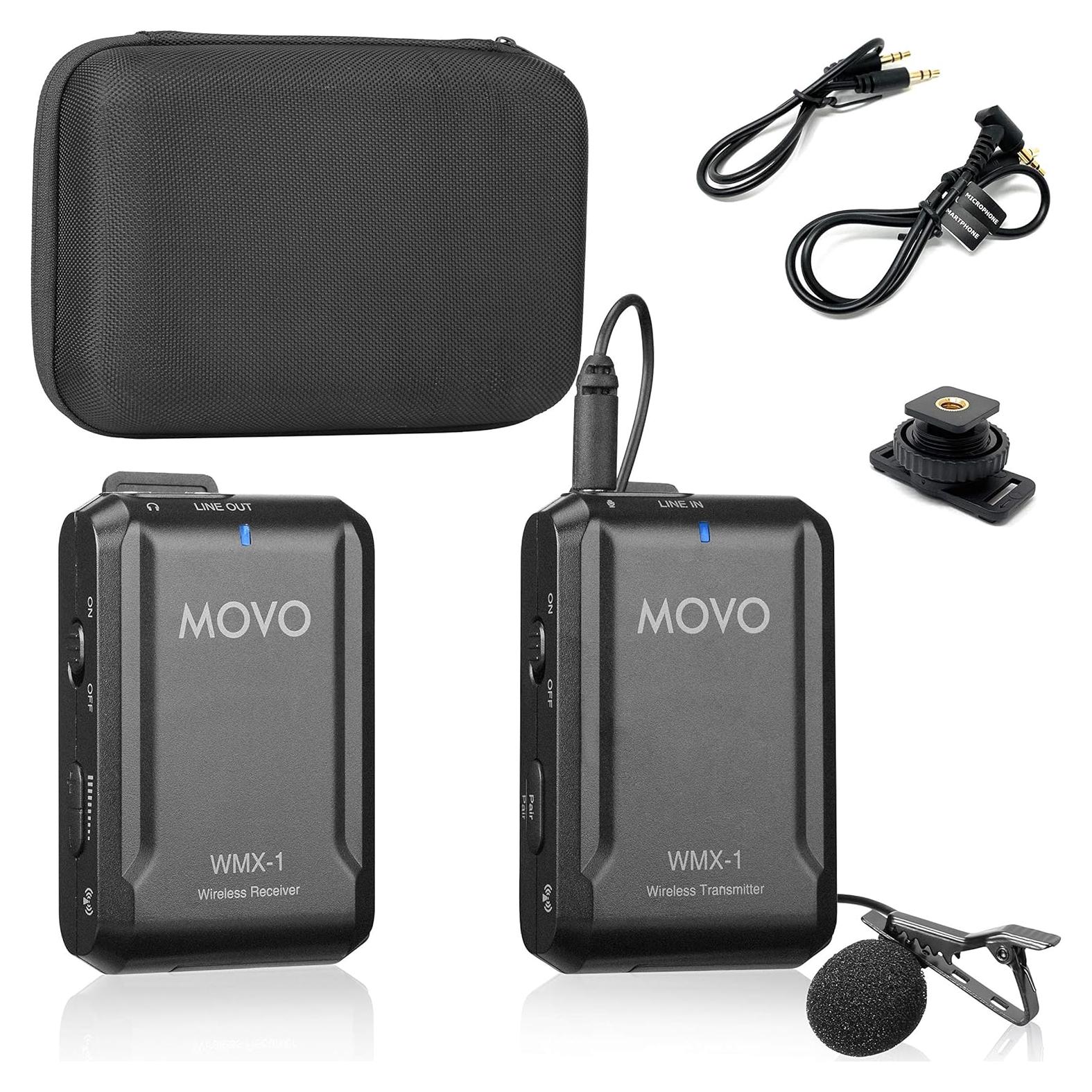 Movo WMX-1 Micrófono Lavalier Inalámbrico 2.4GHz para DSLR y Smartphones