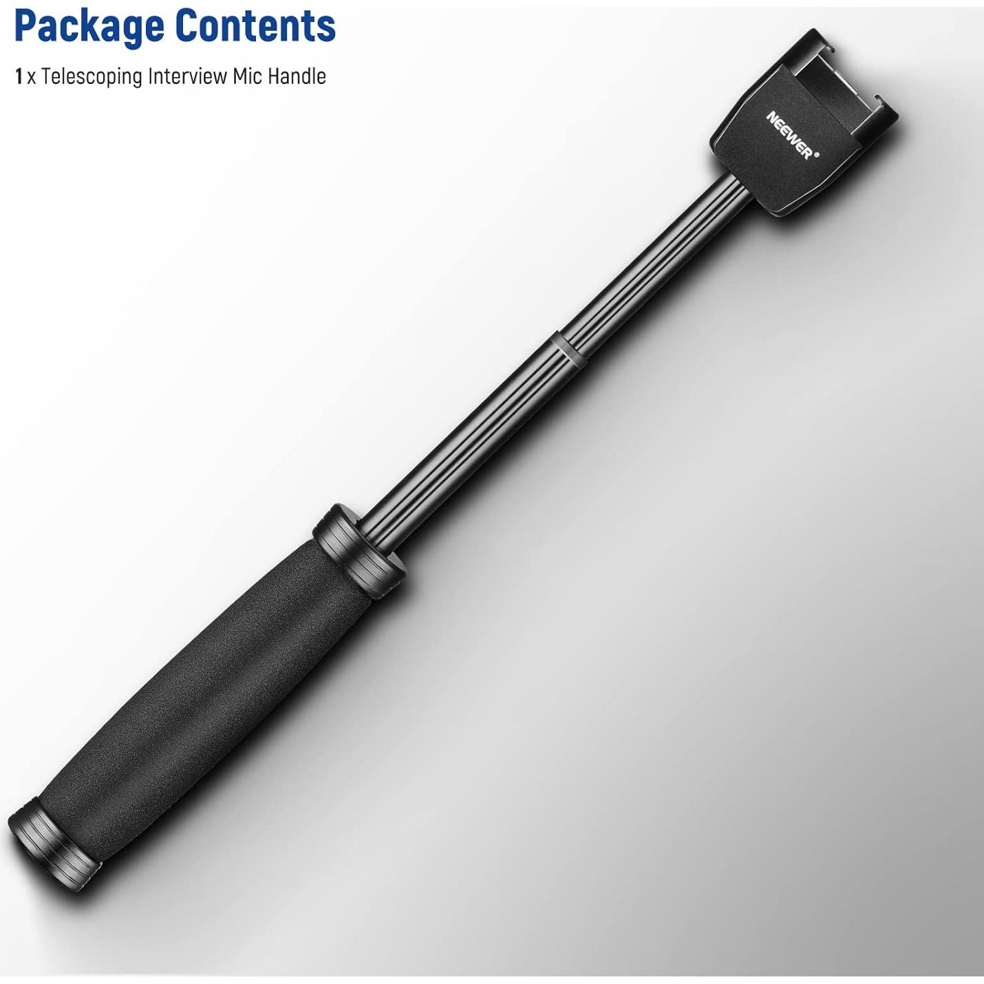 Mango de Micrófono Telescópico NEEWER MS004 30cm para Entrevistas