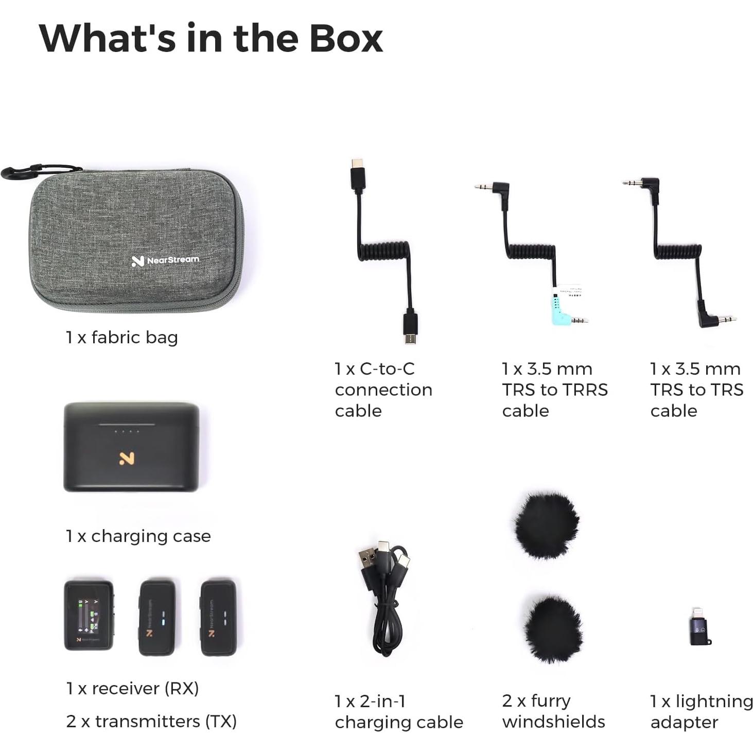 Micrófono Lavalier Inalámbrico NearStream AWM20T 20H Batería