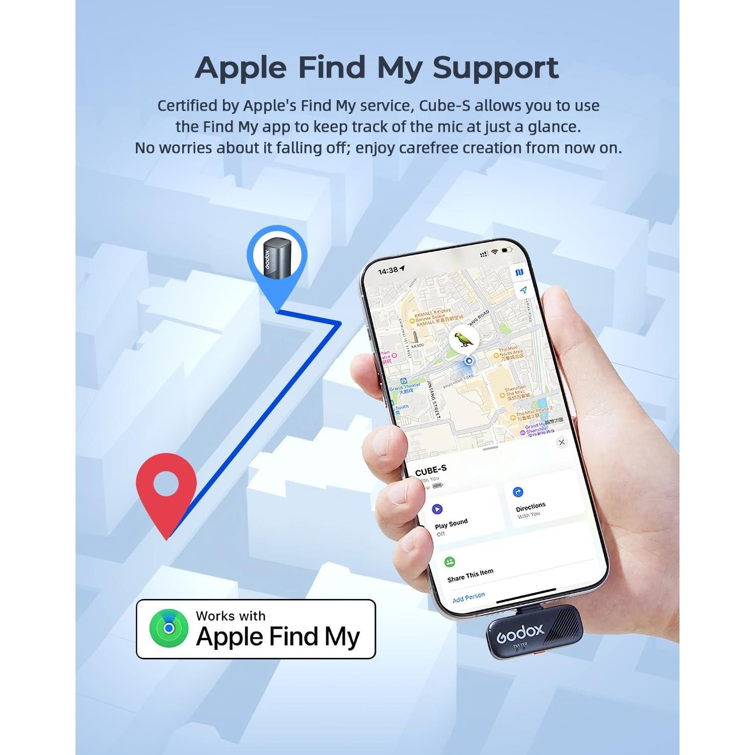 Micrófono Lavalier Inalámbrico GODOX Cube-SL Kit2 30H Batería