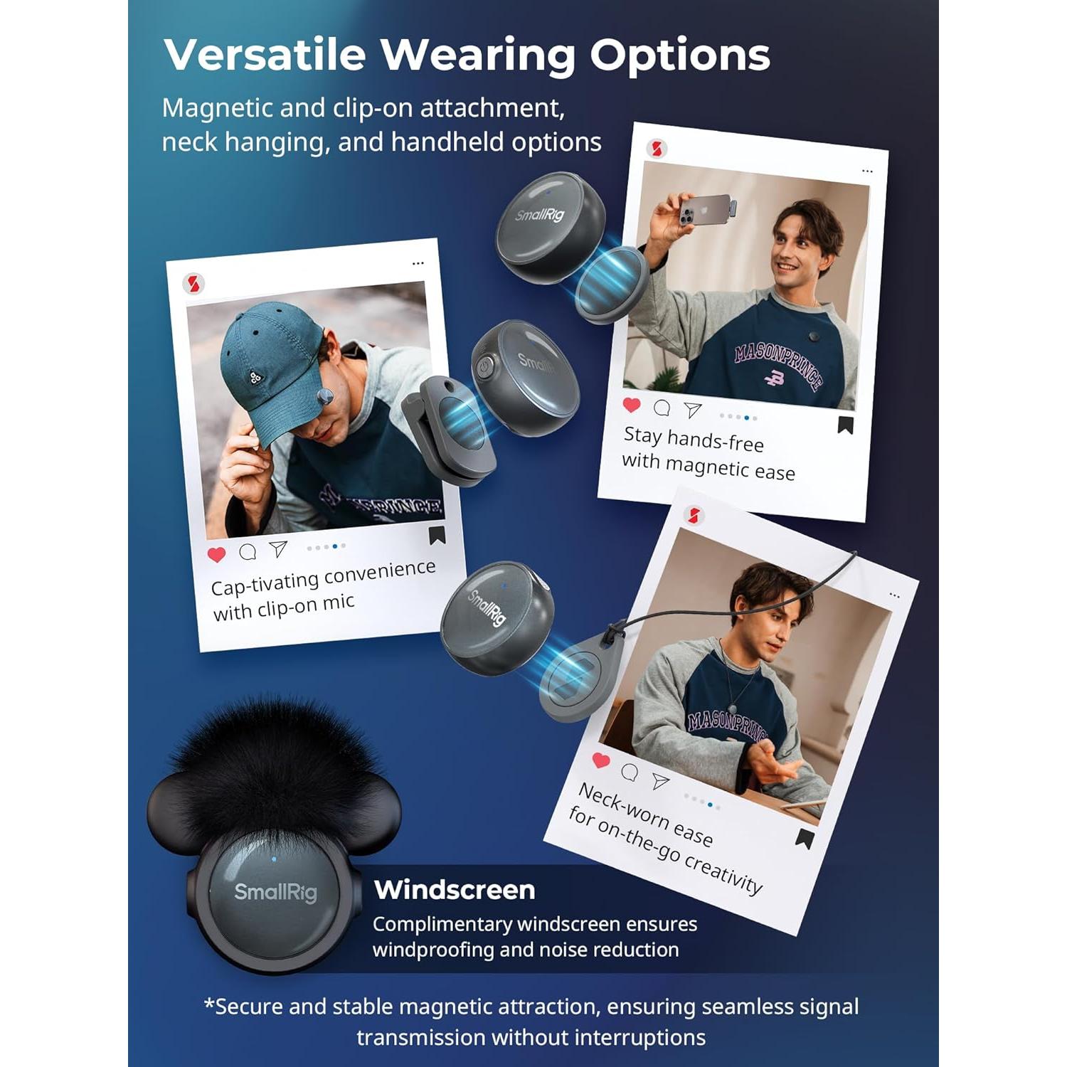 Micrófono Lavalier Inalámbrico SmallRig S60 USB-C Negro