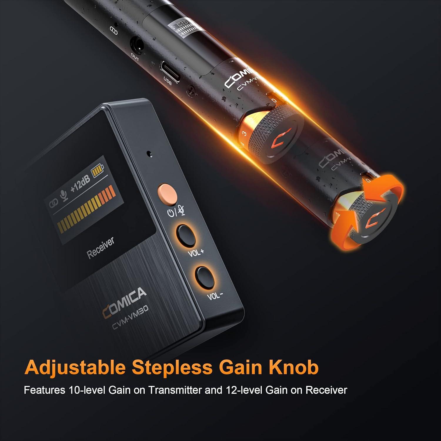 Micrófono de escopeta inalámbrico Comica VM30 - Supercardioide 48kHz