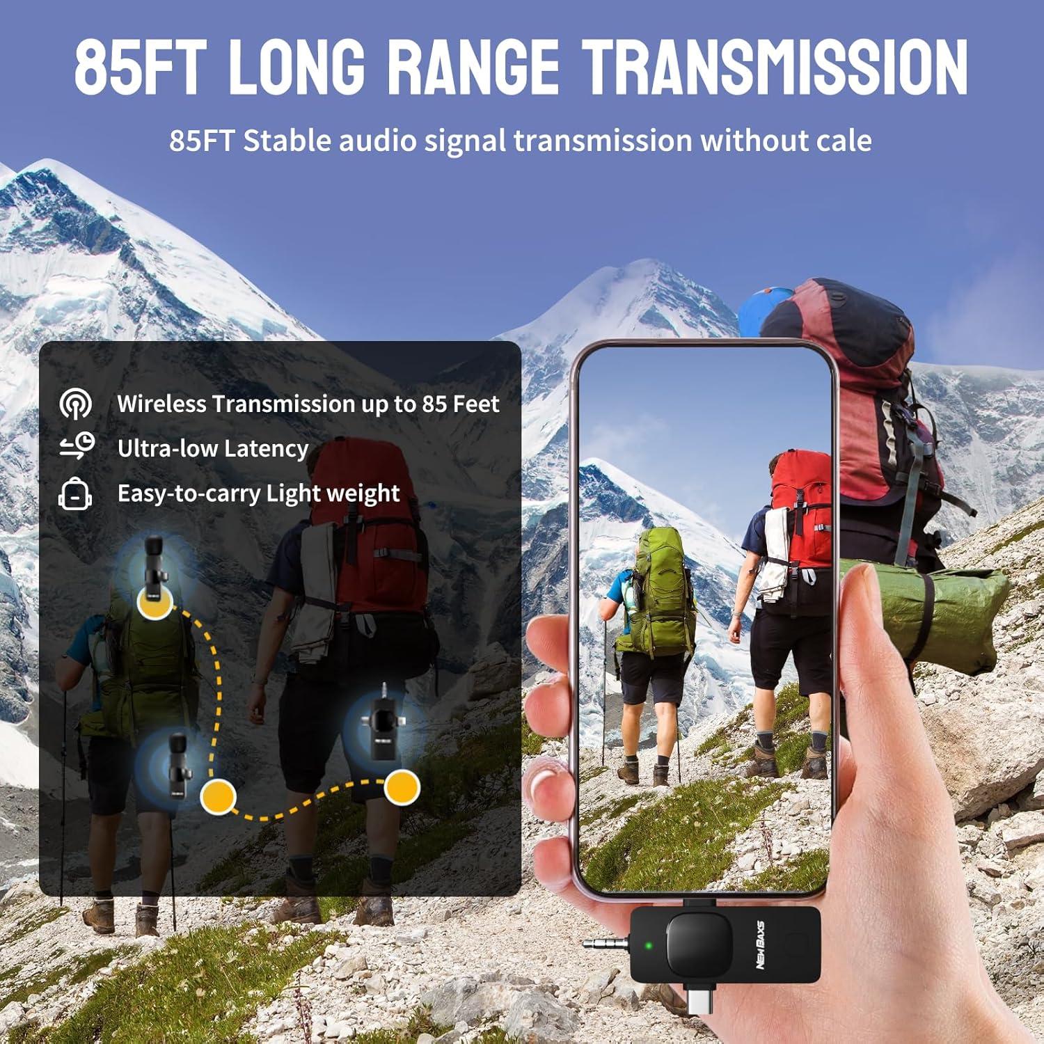 Micrófono Lavalier Inalámbrico NEWBAXS AR6 con Reducción de Ruido