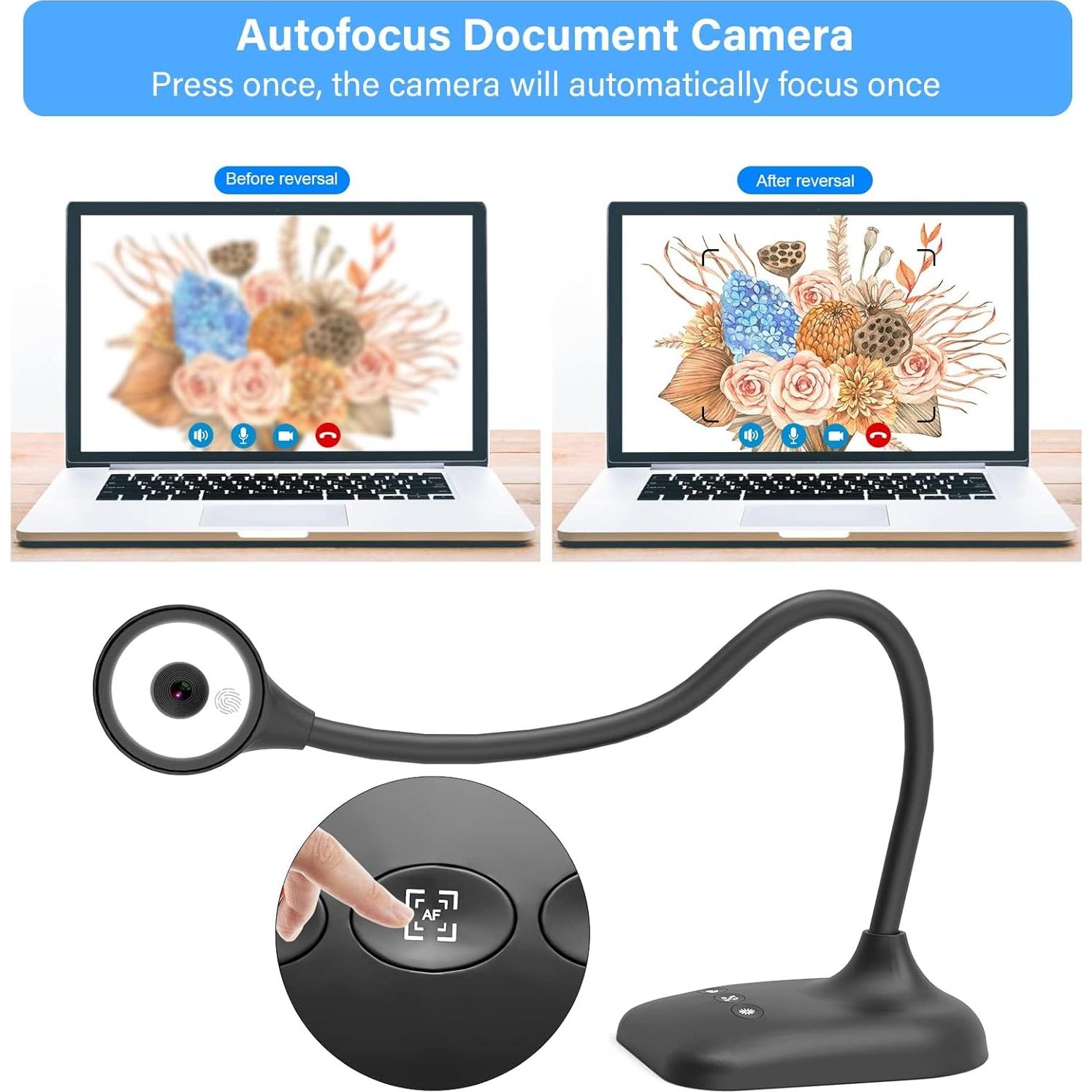 Cámara de Documentos Kitchbai PA-800 con Micrófono y LED