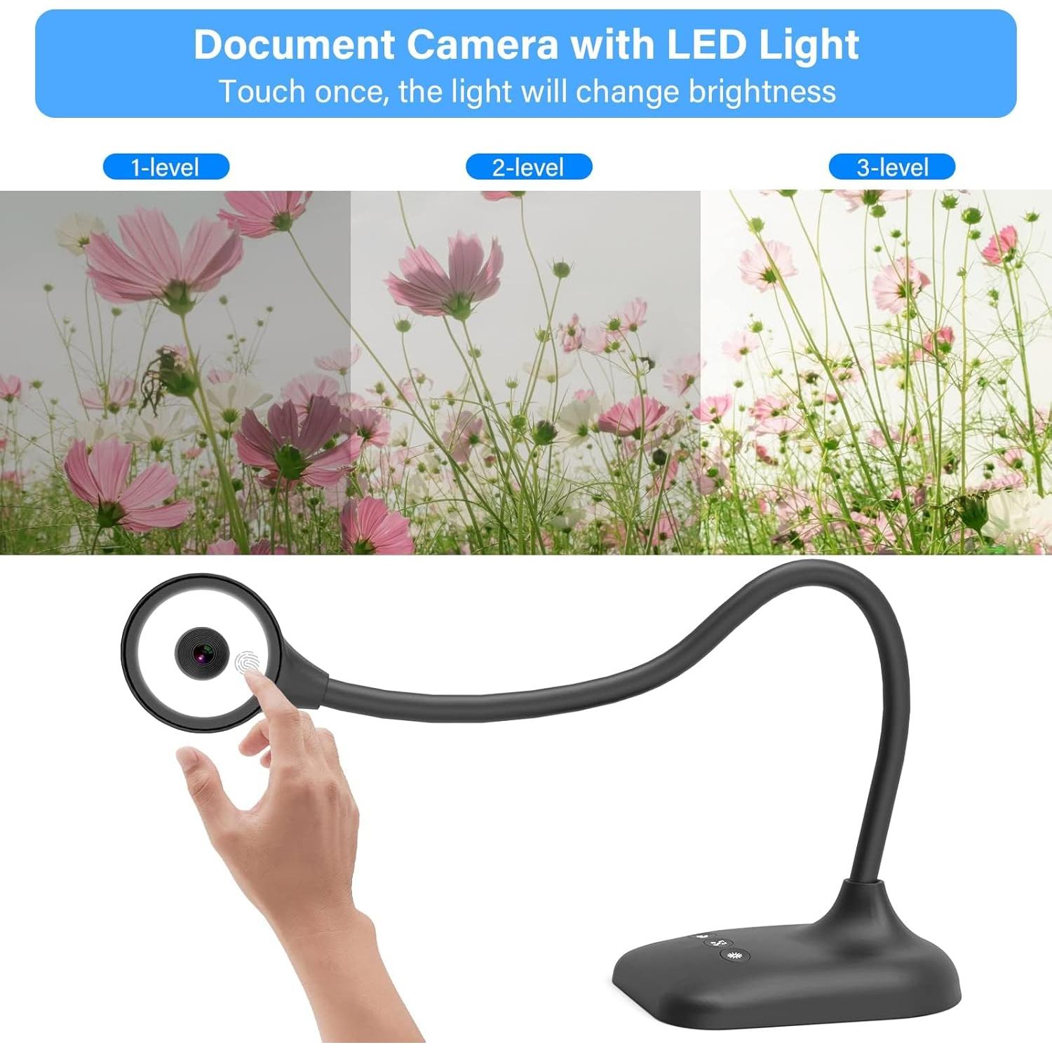 Cámara de Documentos Kitchbai PA-800 con Micrófono y LED