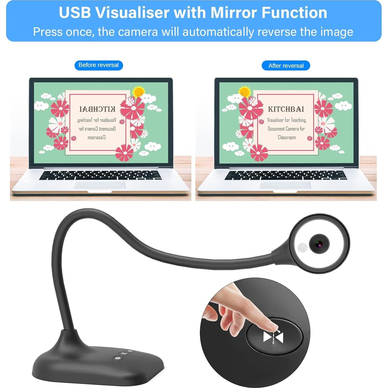 Cámara de Documentos Kitchbai PA-800 con Micrófono y LED