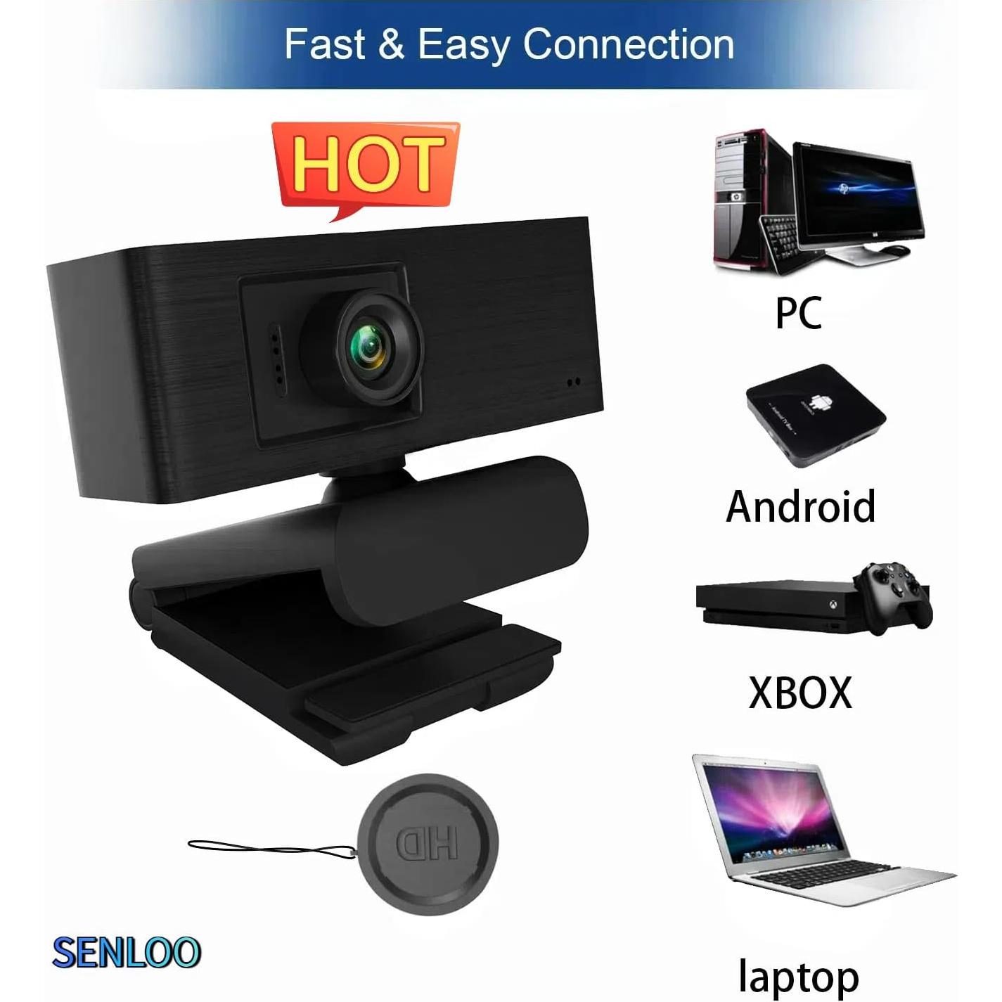 Cámara Web 1080P HD SENLOO con Micrófono y Gran Angular