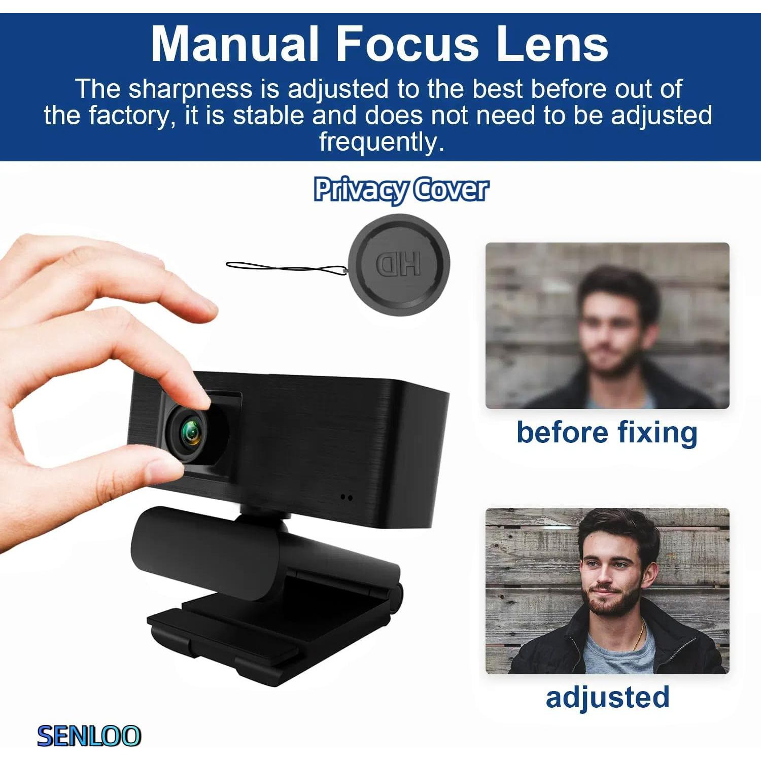 Cámara Web 1080P HD SENLOO con Micrófono y Gran Angular