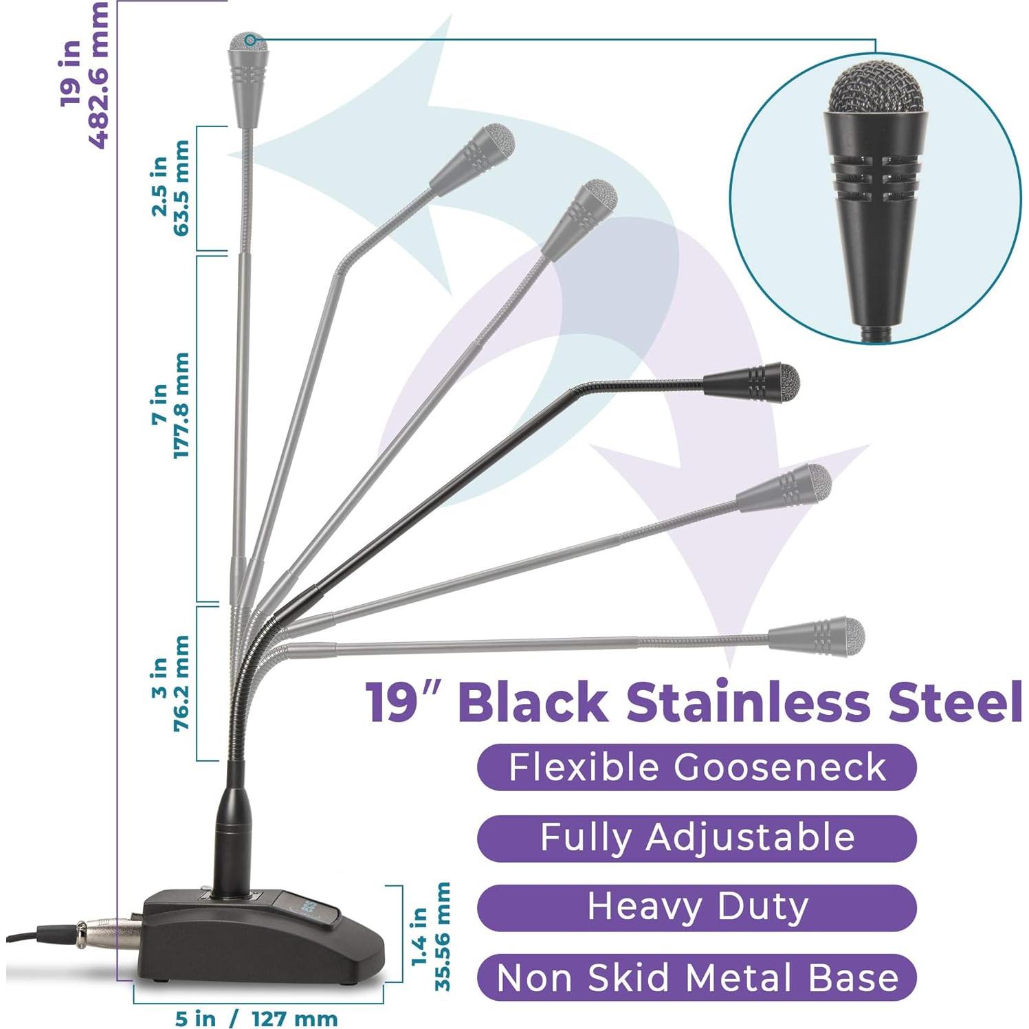 Micrófono de Cuello de Ganso ECS WordSentry 3.5mm para PC y Smartphones