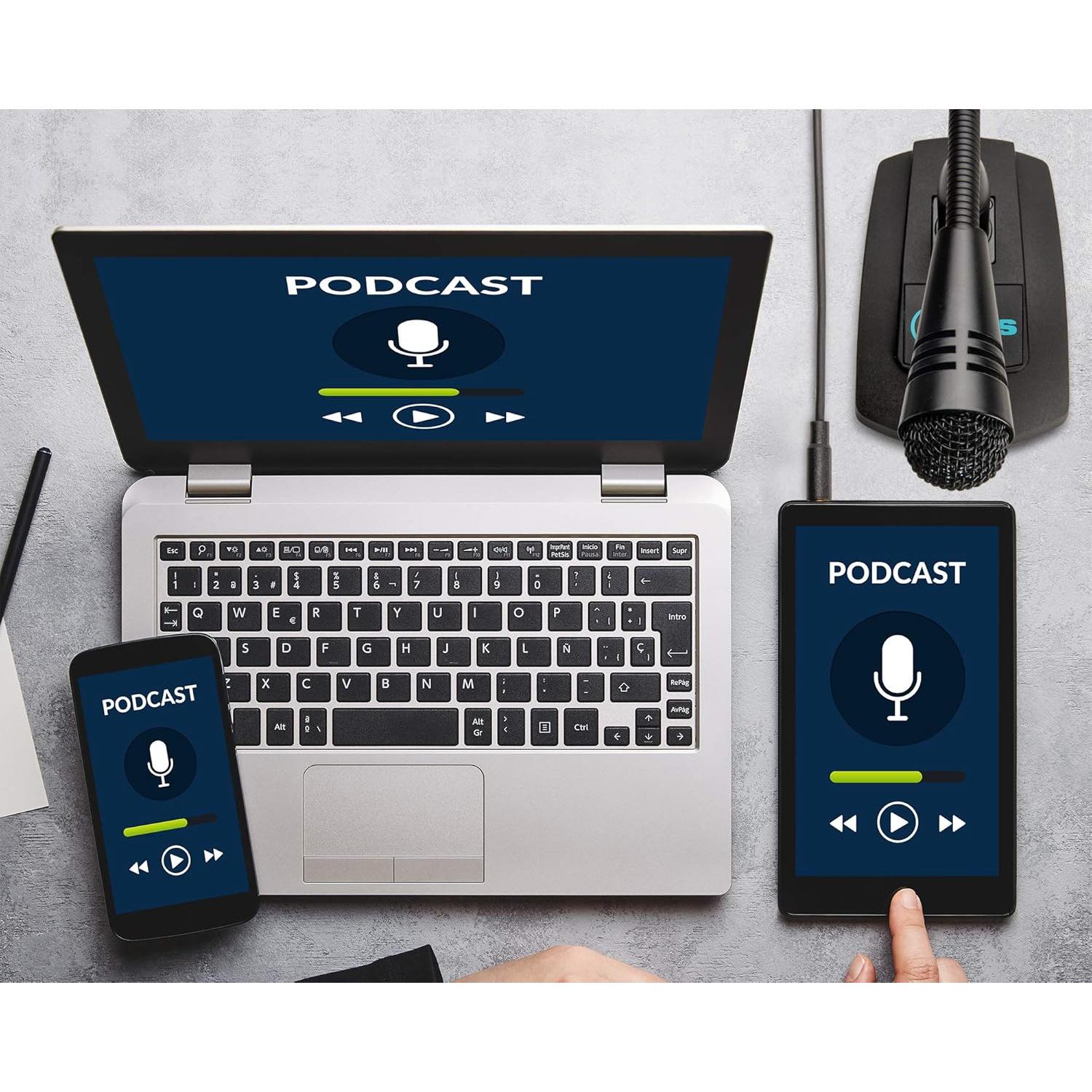 Micrófono de Cuello de Ganso ECS WordSentry 3.5mm para PC y Smartphones