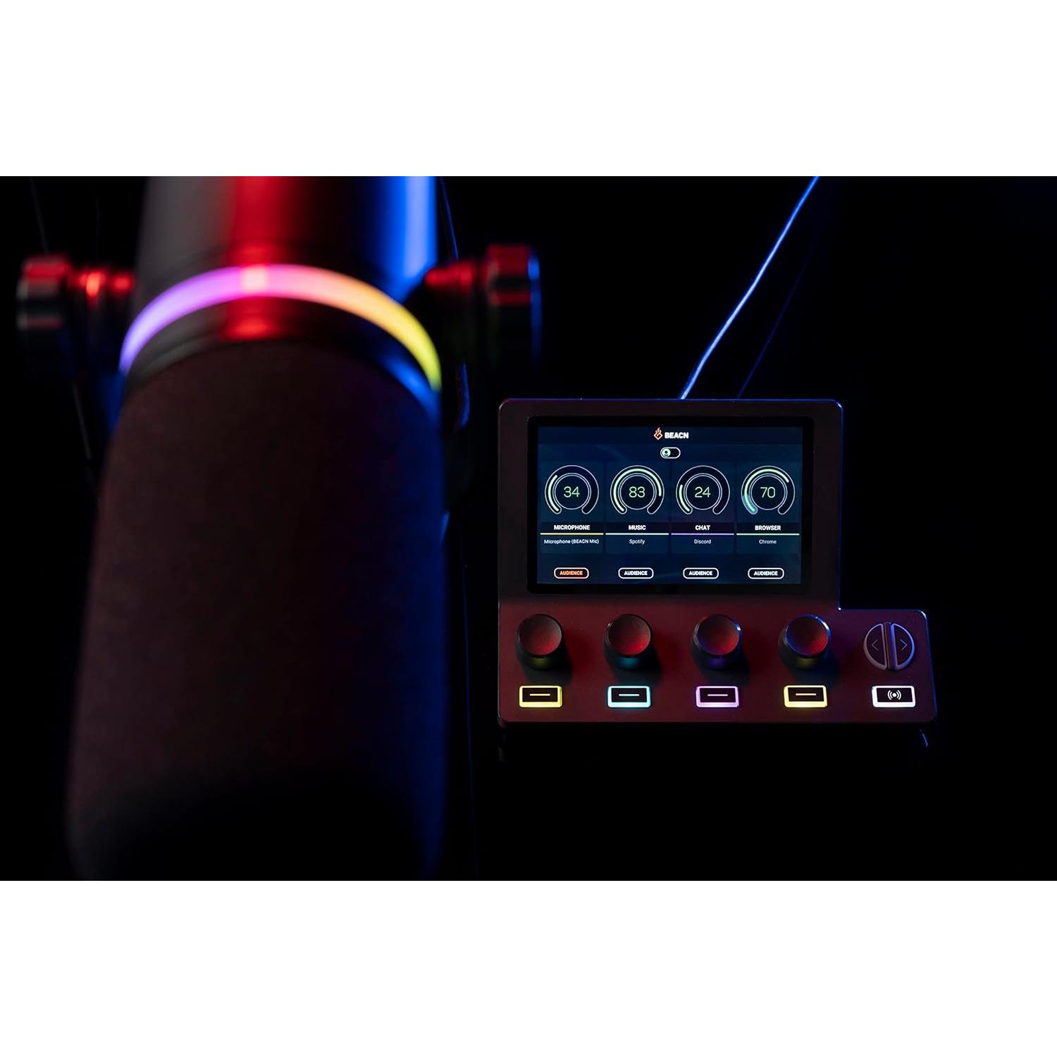Dark Microphone and Mix Create Bundle | Gaming, Podcast, and Streaming Microphone with Windows USB C Audio Mixer for Twitch, and YouTube Streamers | Content Creator Essentials