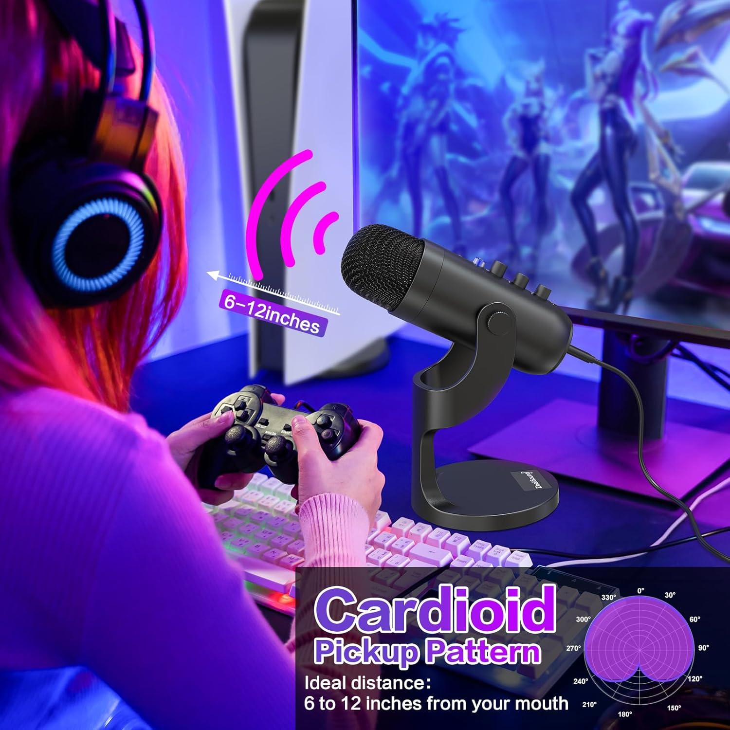 Micrófono USB Gaming ZealSound K66 con Funda Peluda