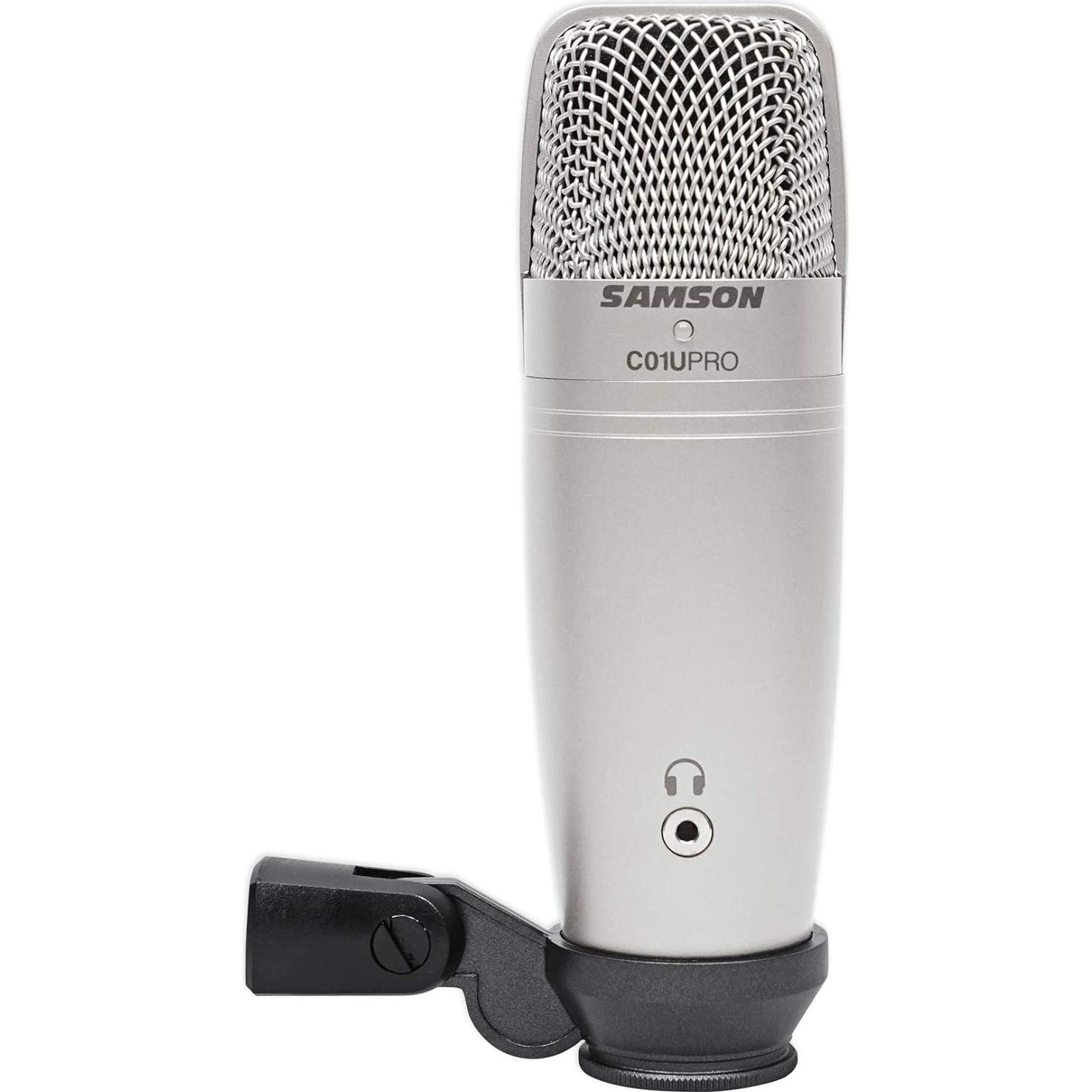 Micrófono de condensador USB Samson C01U Pro con soporte