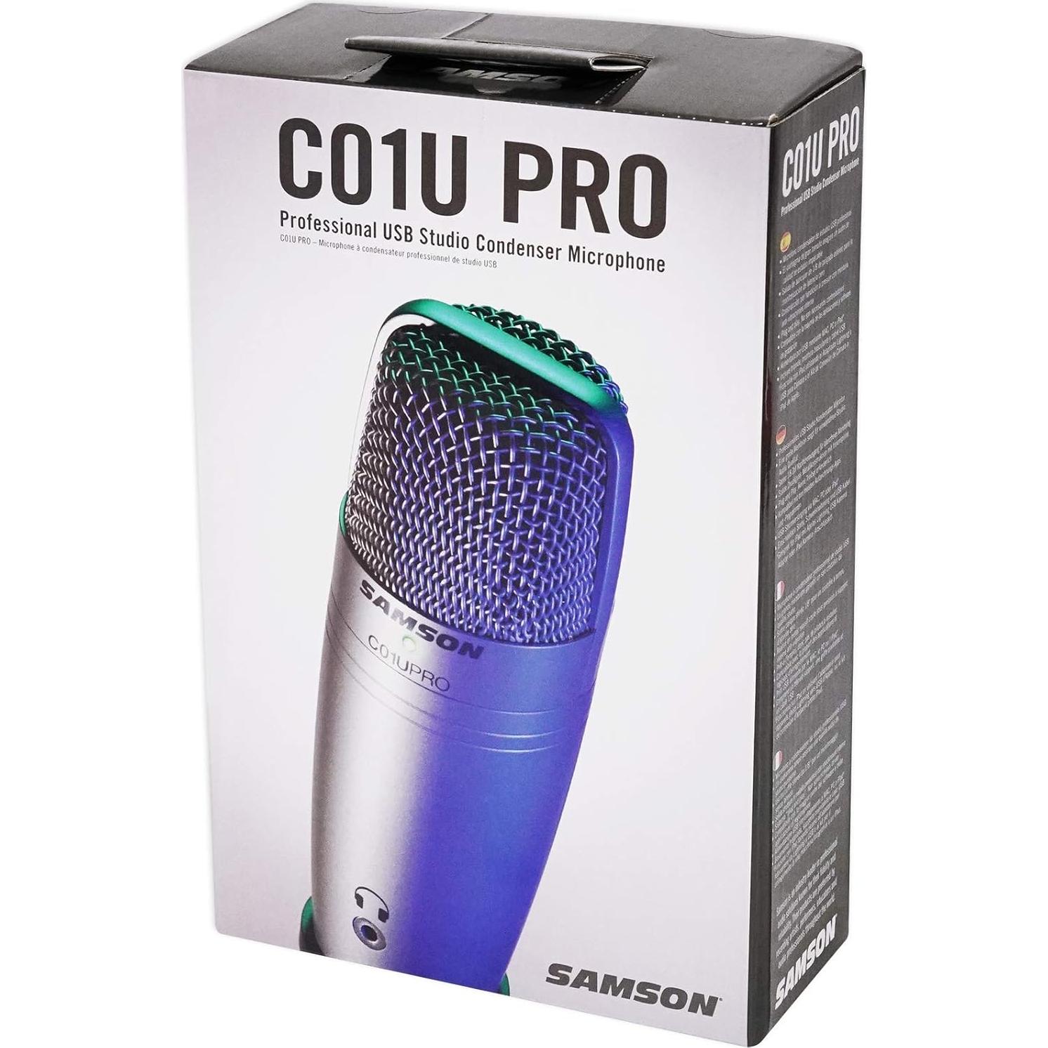 Micrófono de condensador USB Samson C01U Pro con soporte