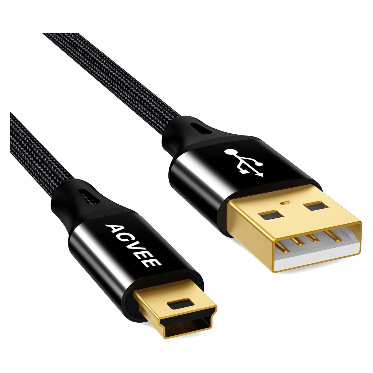 Cable USB Mini AGVEE 2.0m para Cámaras Canon DSLR y PowerShot