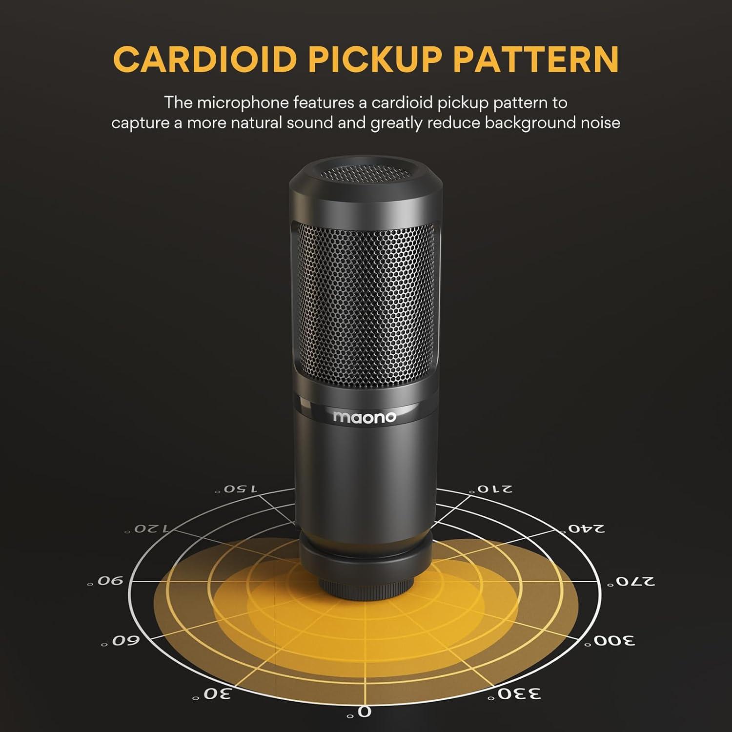 Micrófono de Condensador MAONO PM325T Cardioide para Estudio