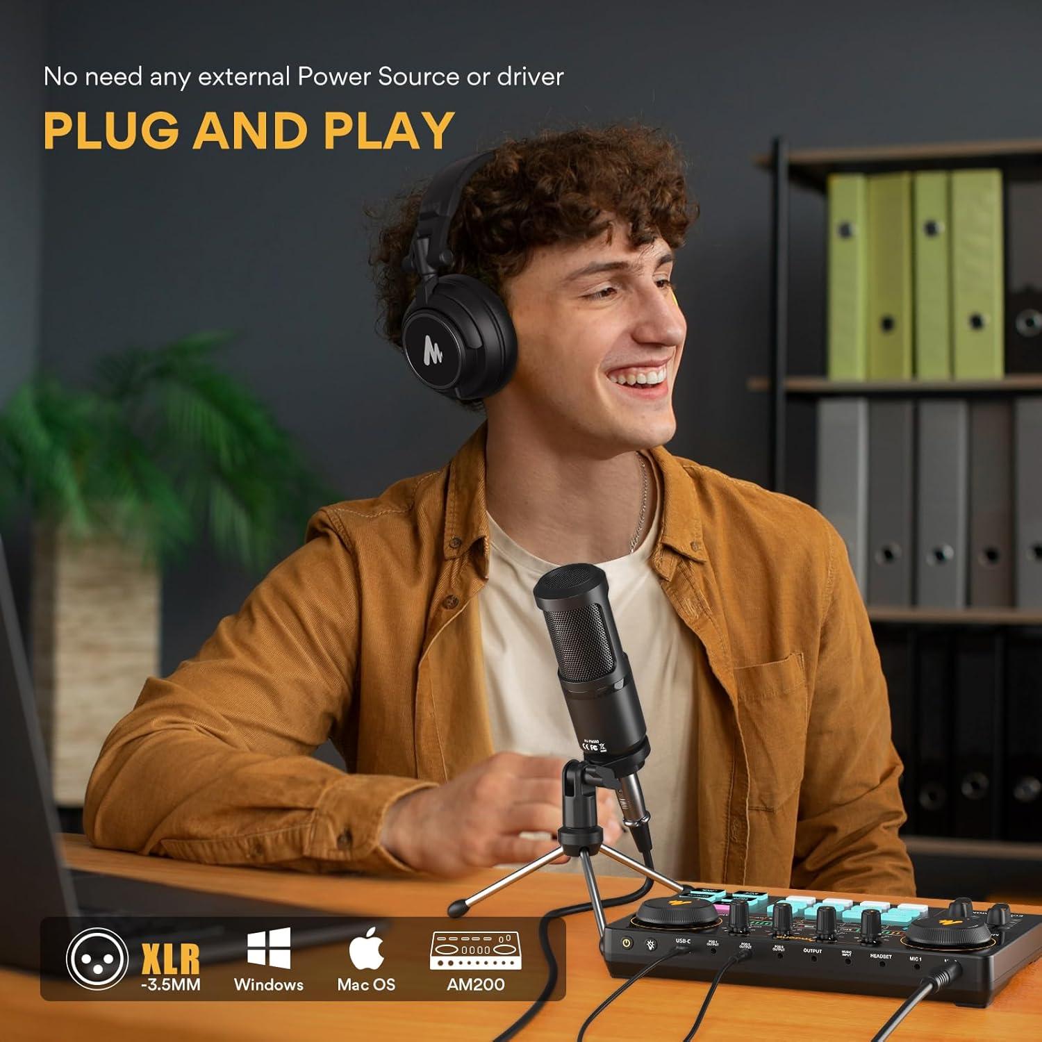 Micrófono de Condensador MAONO PM325T Cardioide para Estudio