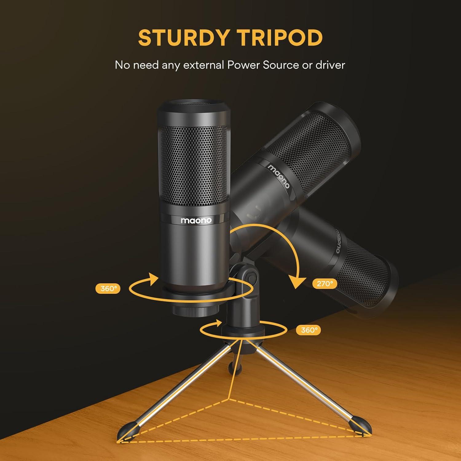 Micrófono de Condensador MAONO PM325T Cardioide para Estudio