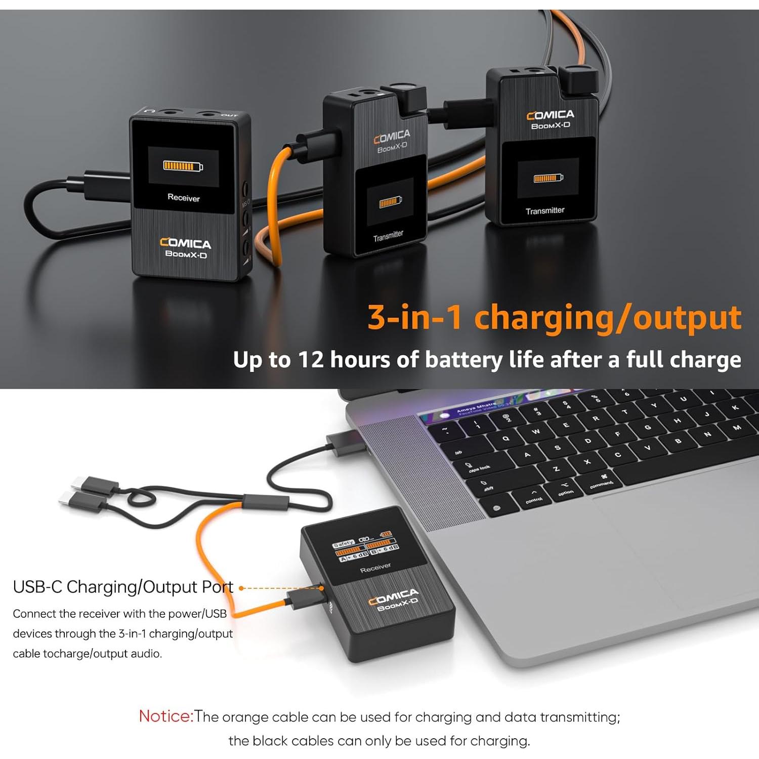 Micrófono Lavalier Inalámbrico Comica BoomX-D2 Dual 200m