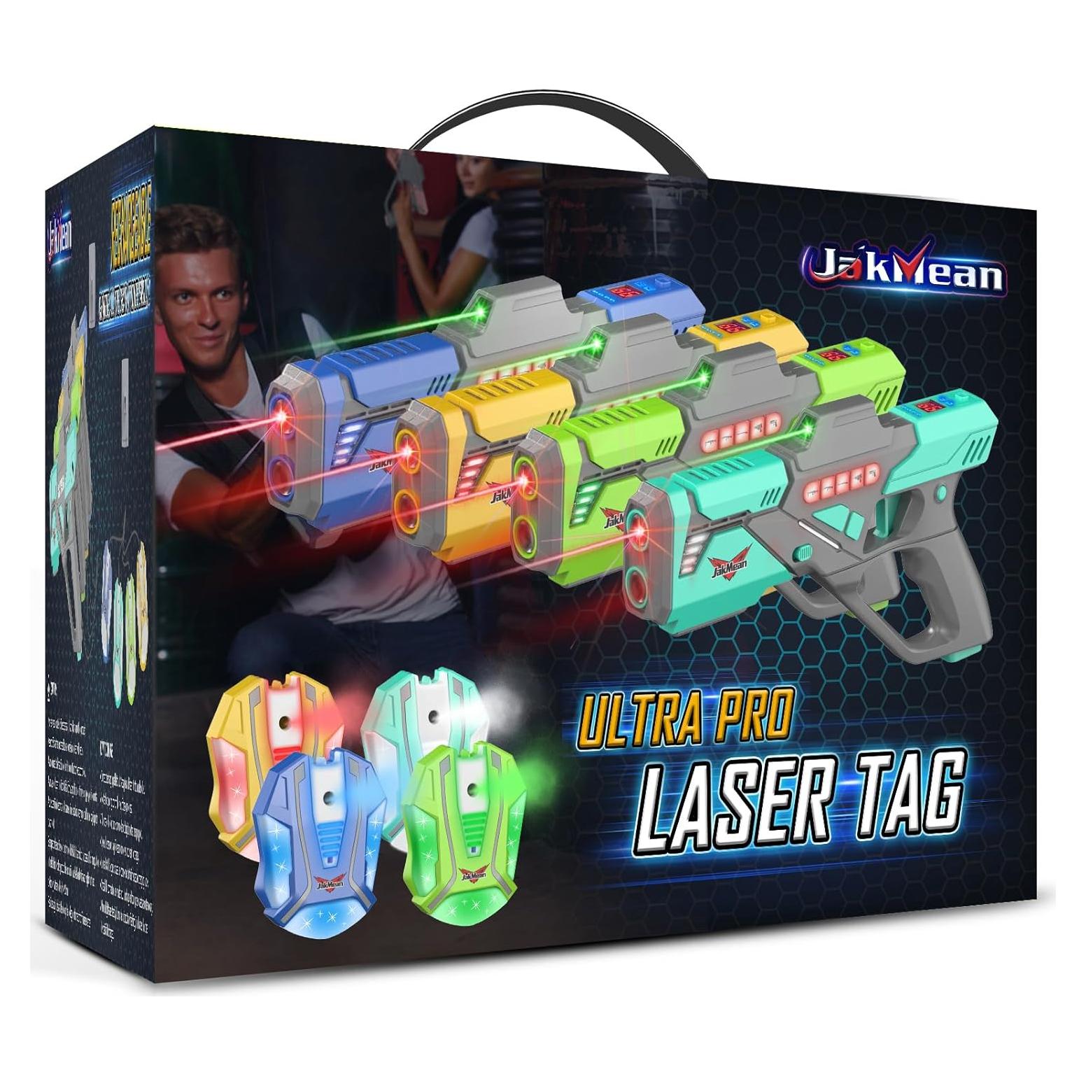 Juego de Laser Tag Recargable JakMean 4 Pistolas y Chalecos