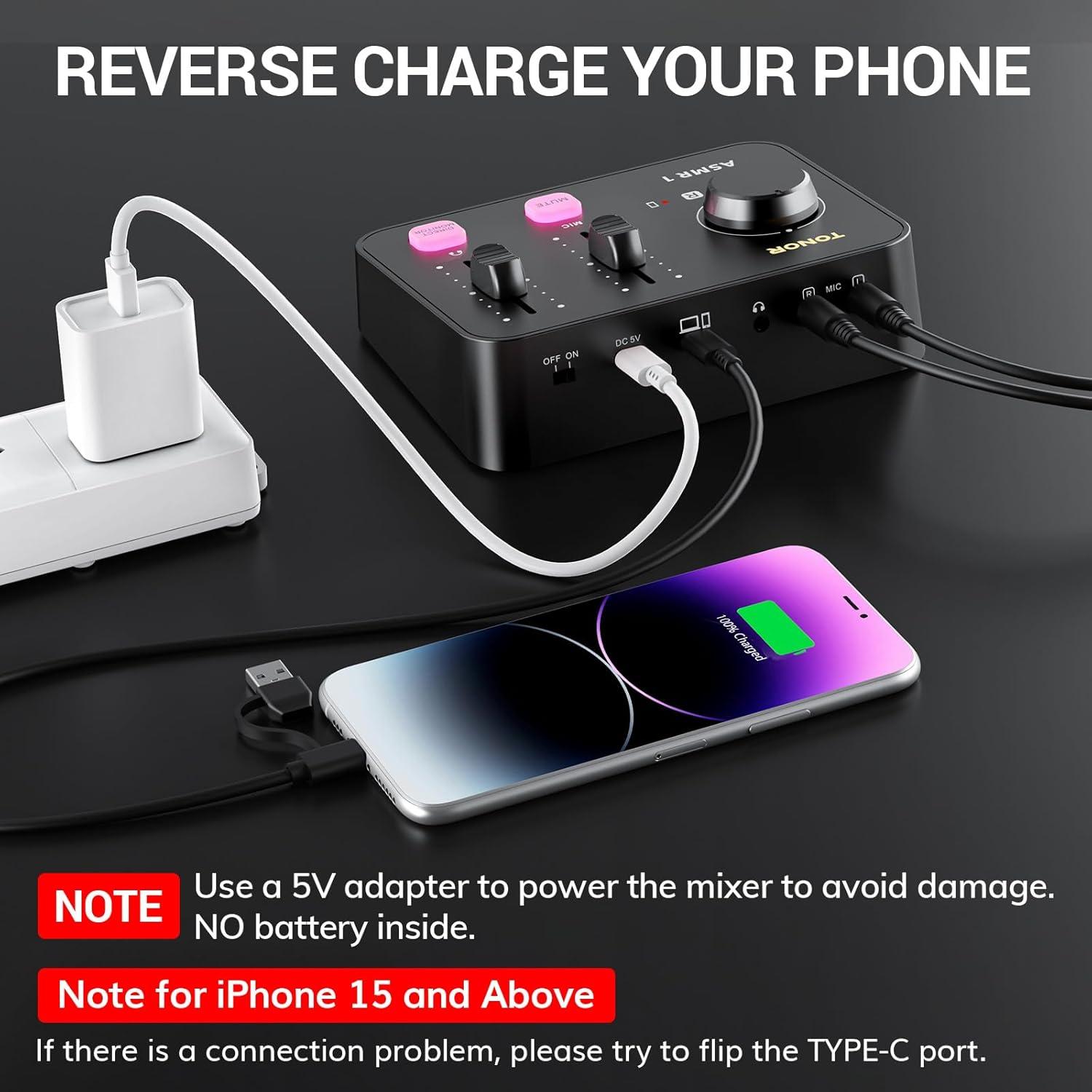 Micrófono TONOR ASMR ONE con Interfaz de Audio y Mezclador