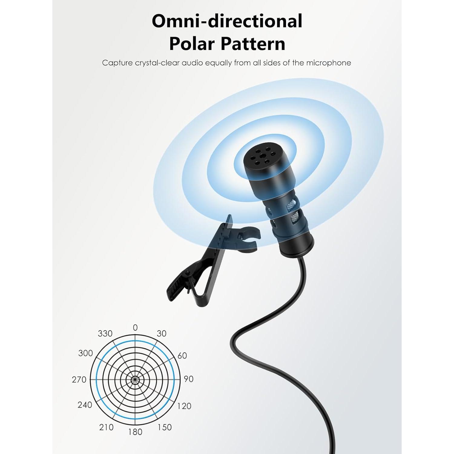 Micrófono Lavalier USB MillSO Omnidireccional 2M para Laptop