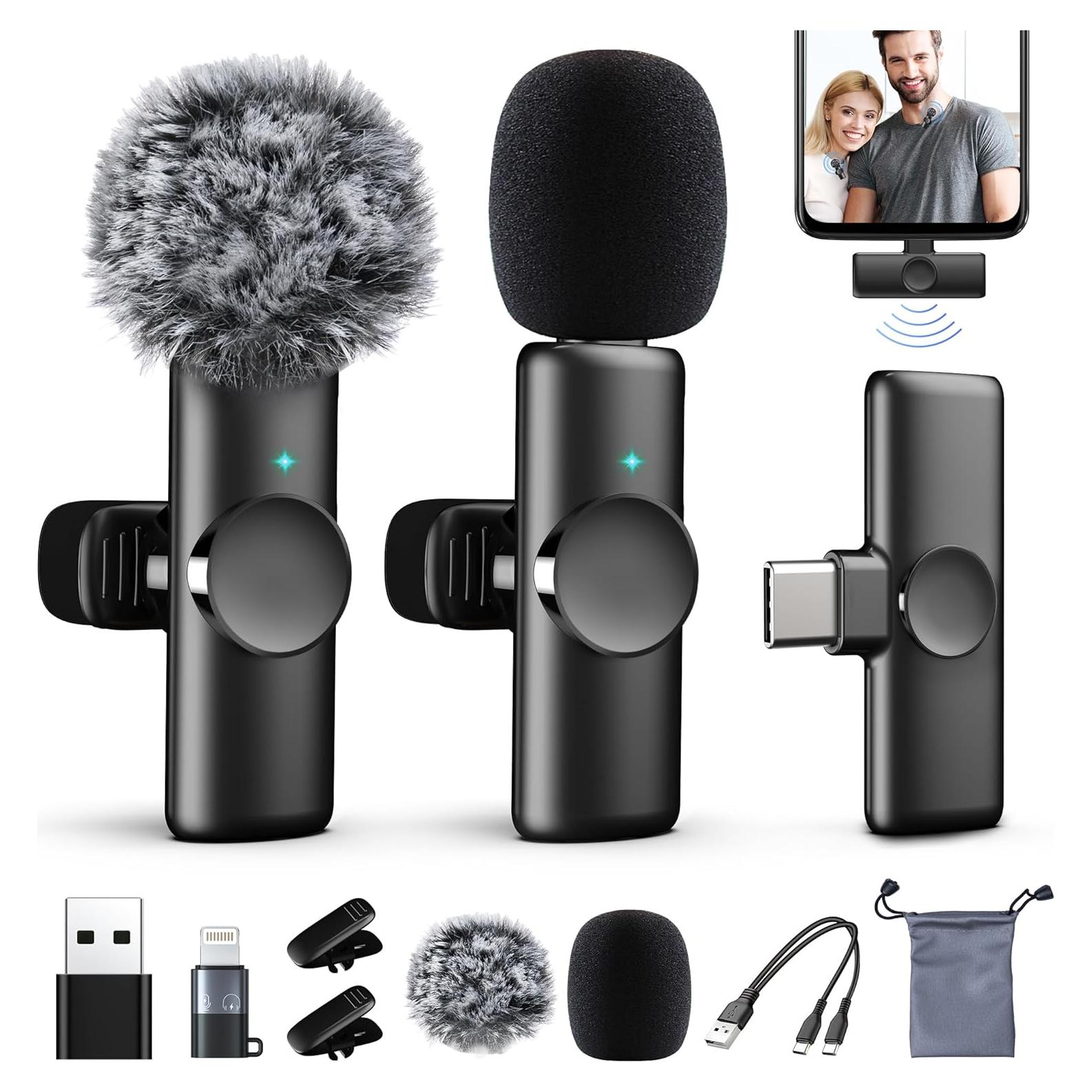 Micrófono Lavalier Inalámbrico CHRIMEFLAME K2 USB-C para iPhone