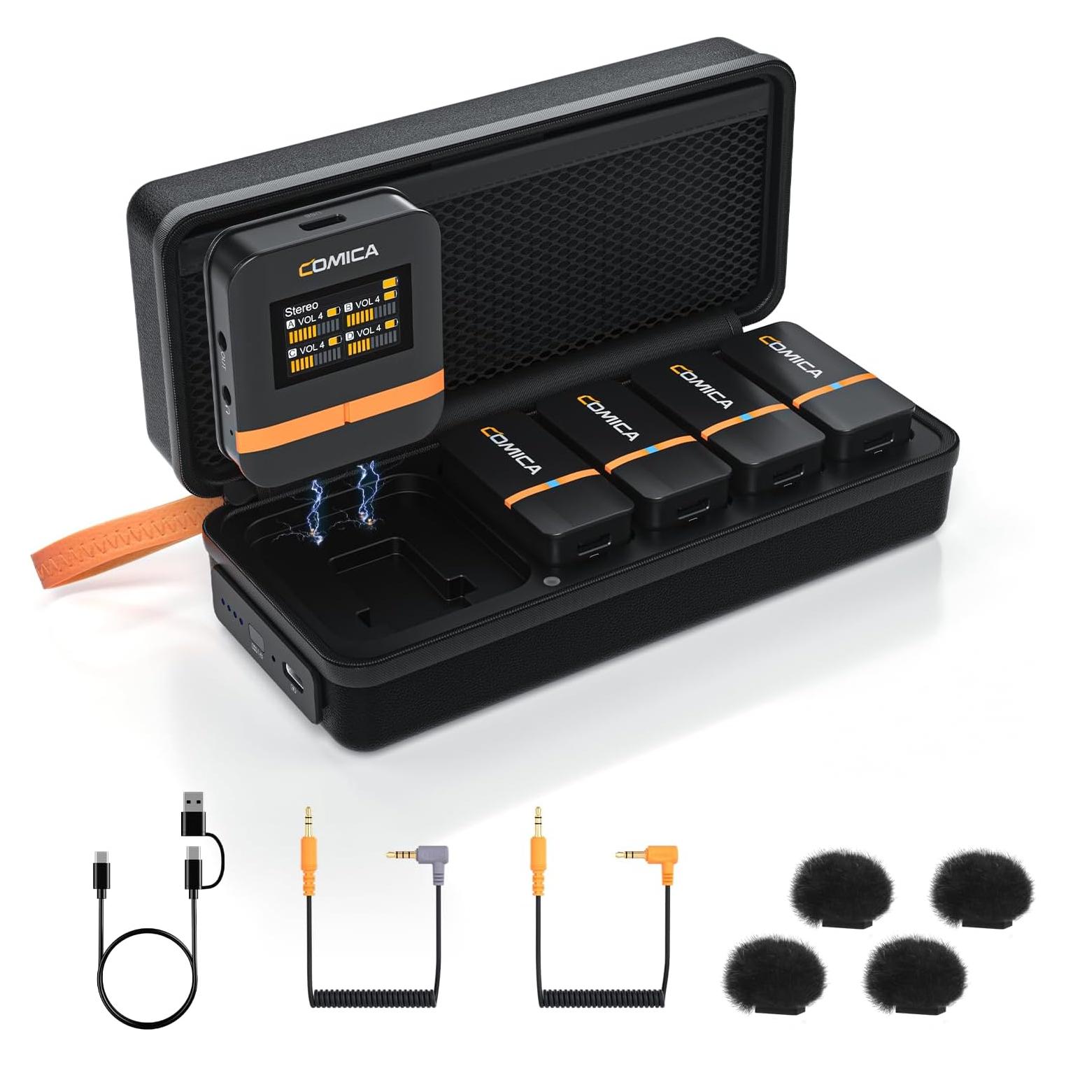 Micrófono Lavalier Inalámbrico Comica Vimo Q 4 Canales 200m