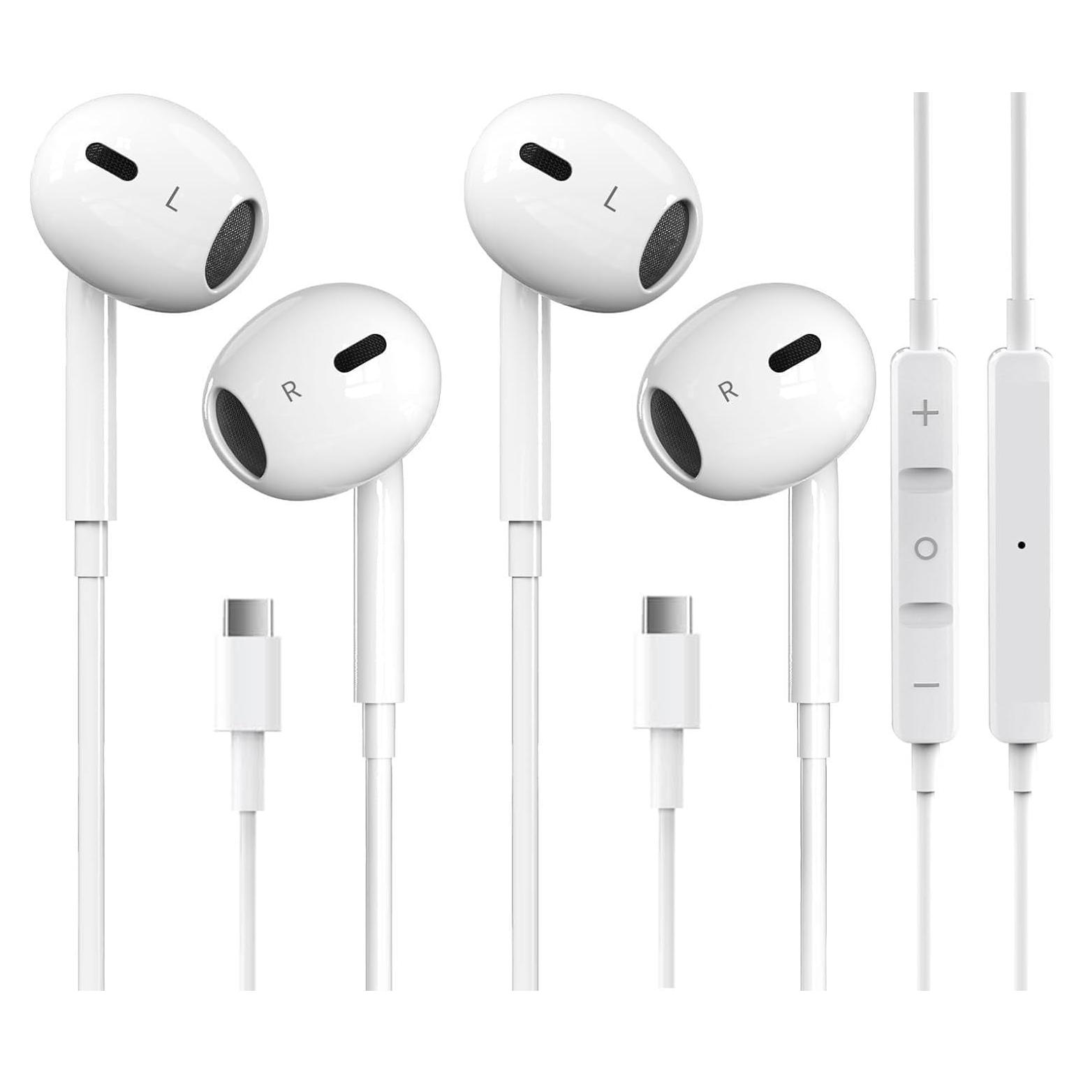 Auriculares USB C HiFi Estéreo Pcwfbzf TC-2025 - 2 Paquetes