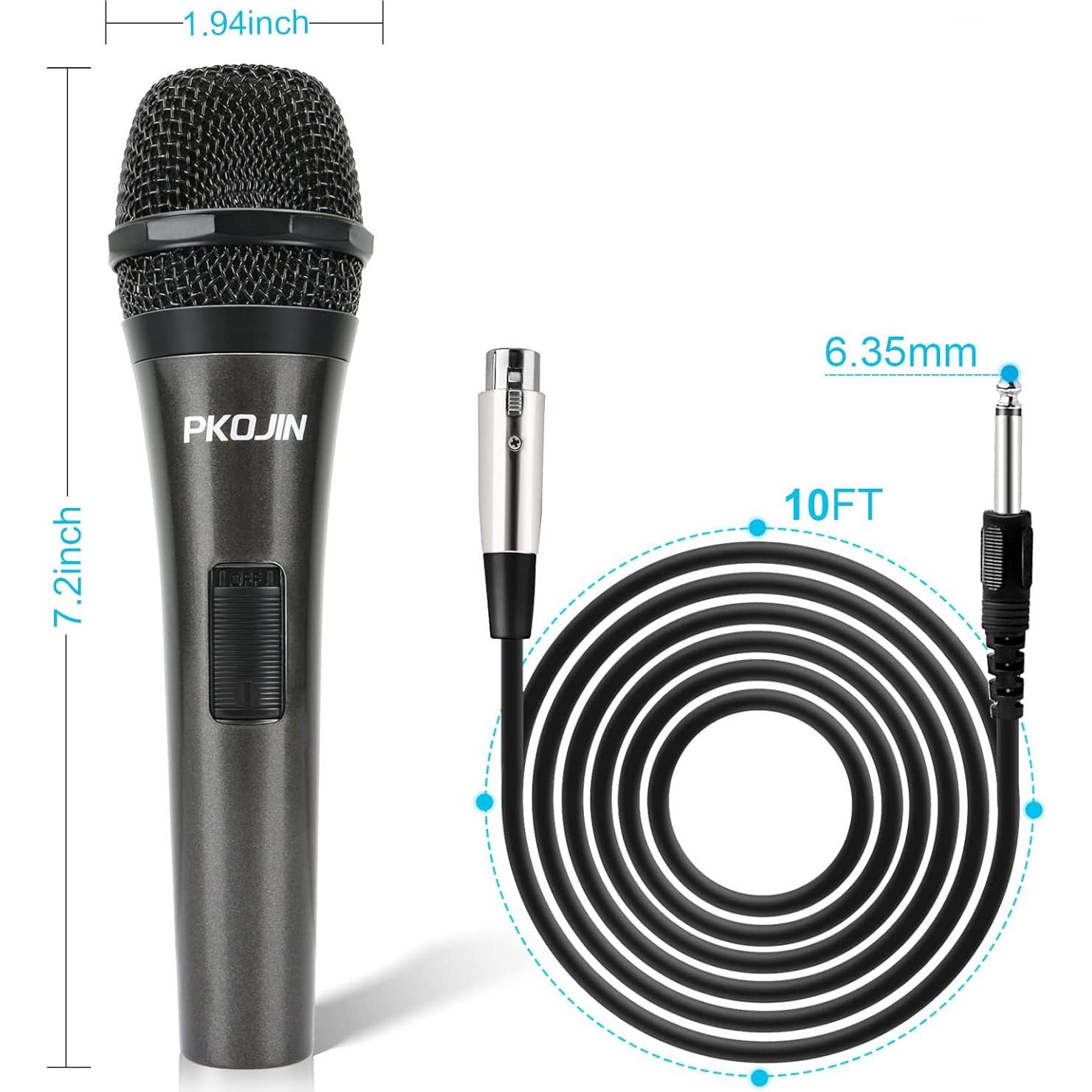 Micrófono Dinámico con Cable PKOJIN 3m para Karaoke