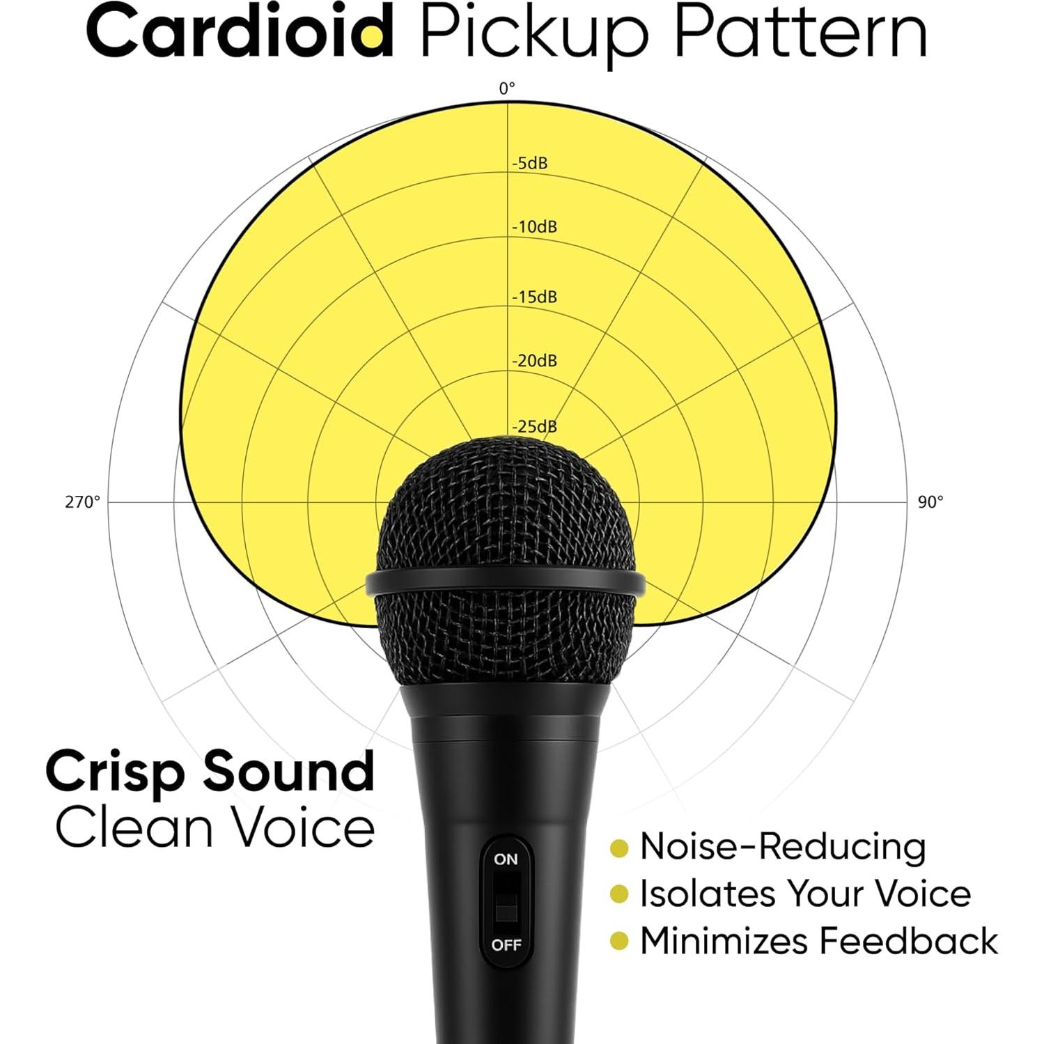 Micrófono Dinámico con Cable Bowens BOW102PL - 4.57m, Karaoke