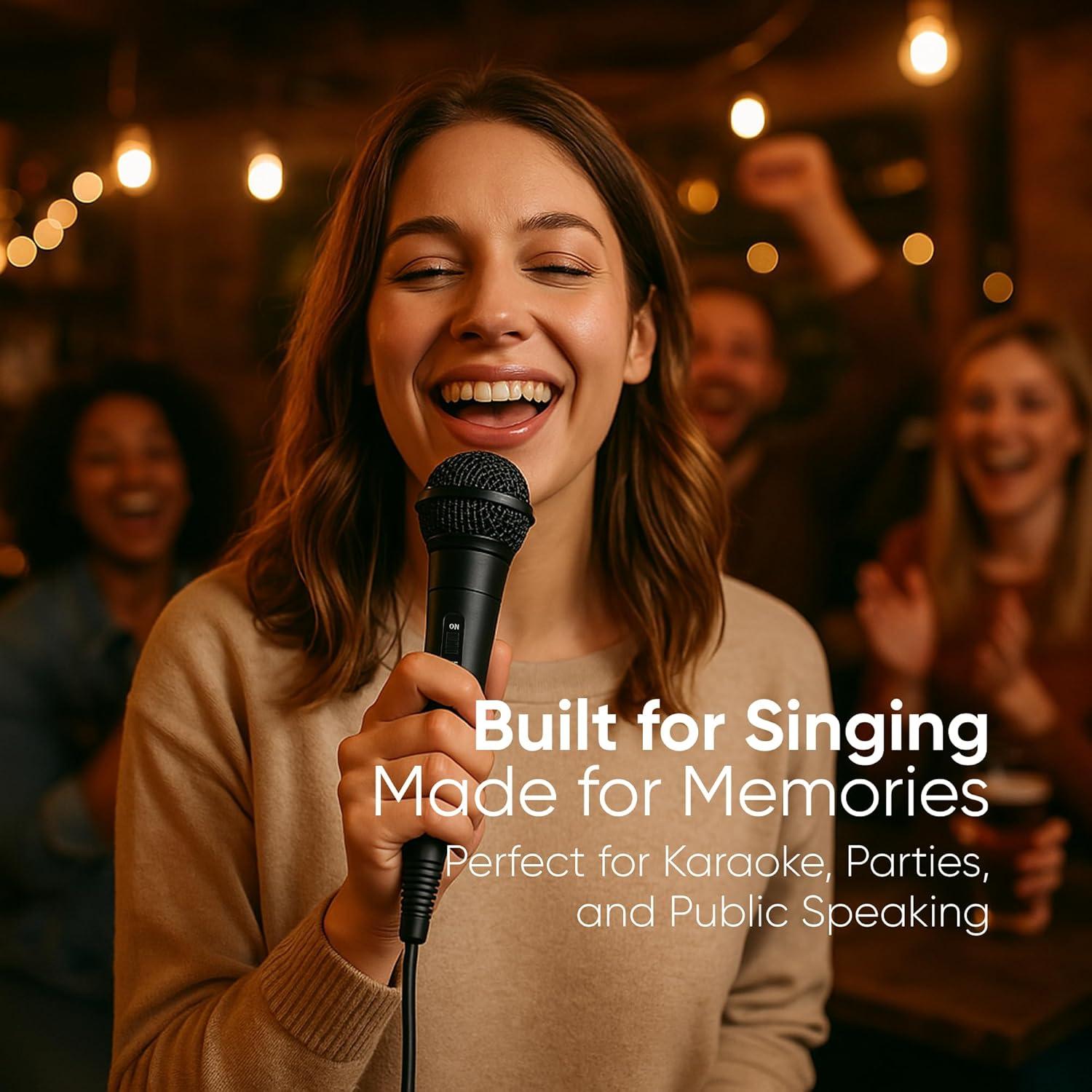 Micrófono Dinámico con Cable Bowens BOW102PL - 4.57m, Karaoke