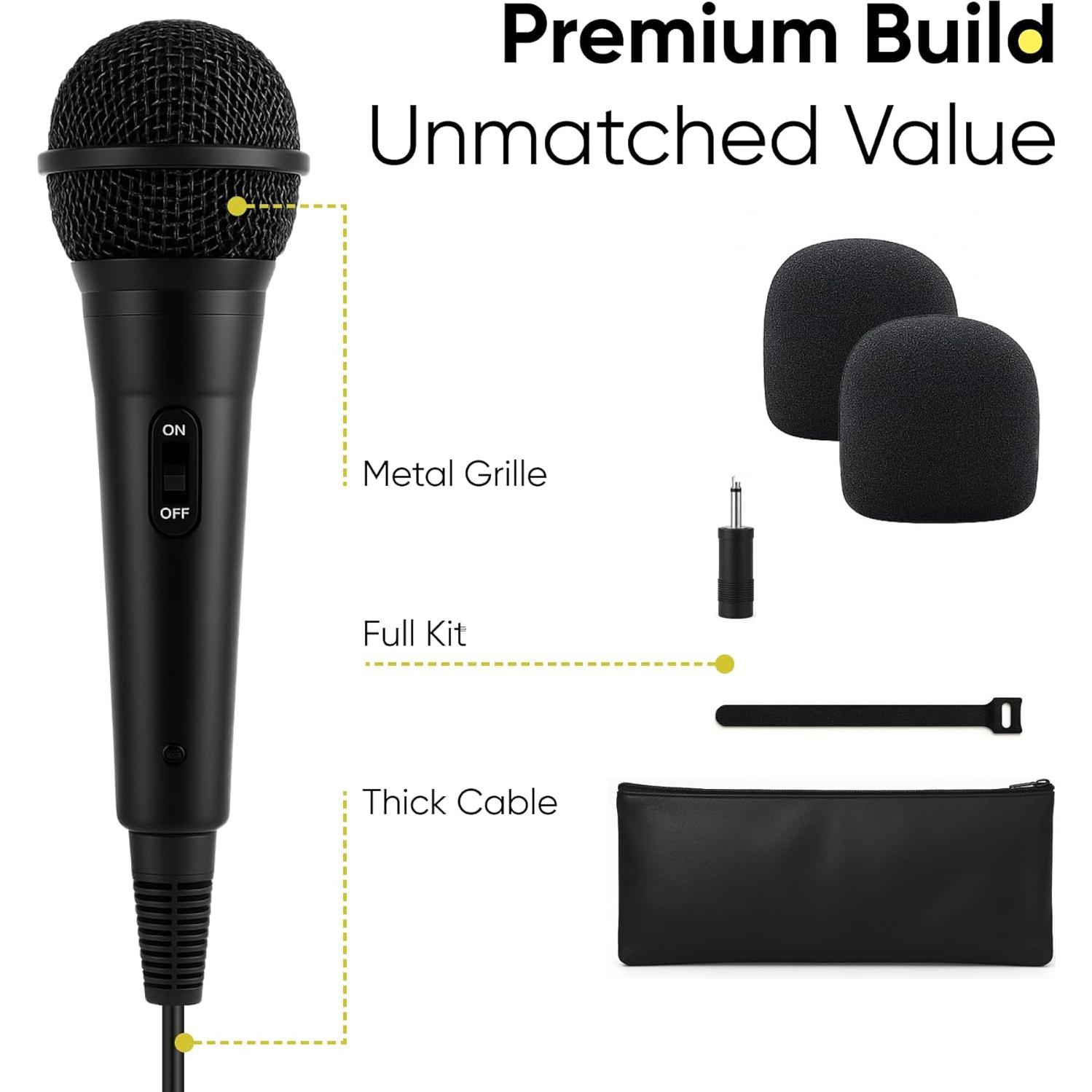 Micrófono Dinámico con Cable Bowens BOW102PL - 4.57m, Karaoke