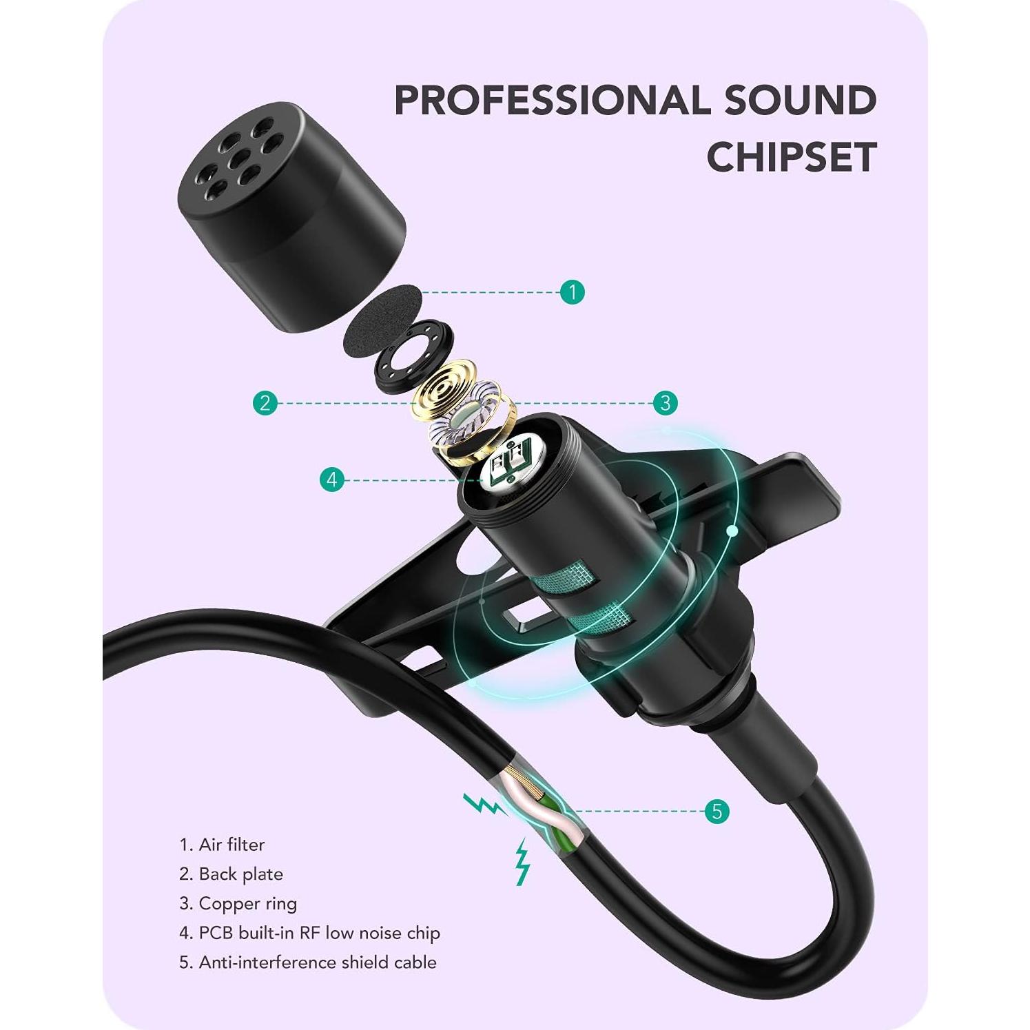 Micrófono Lavalier PoP voice Profesional para iPhone 2.01m