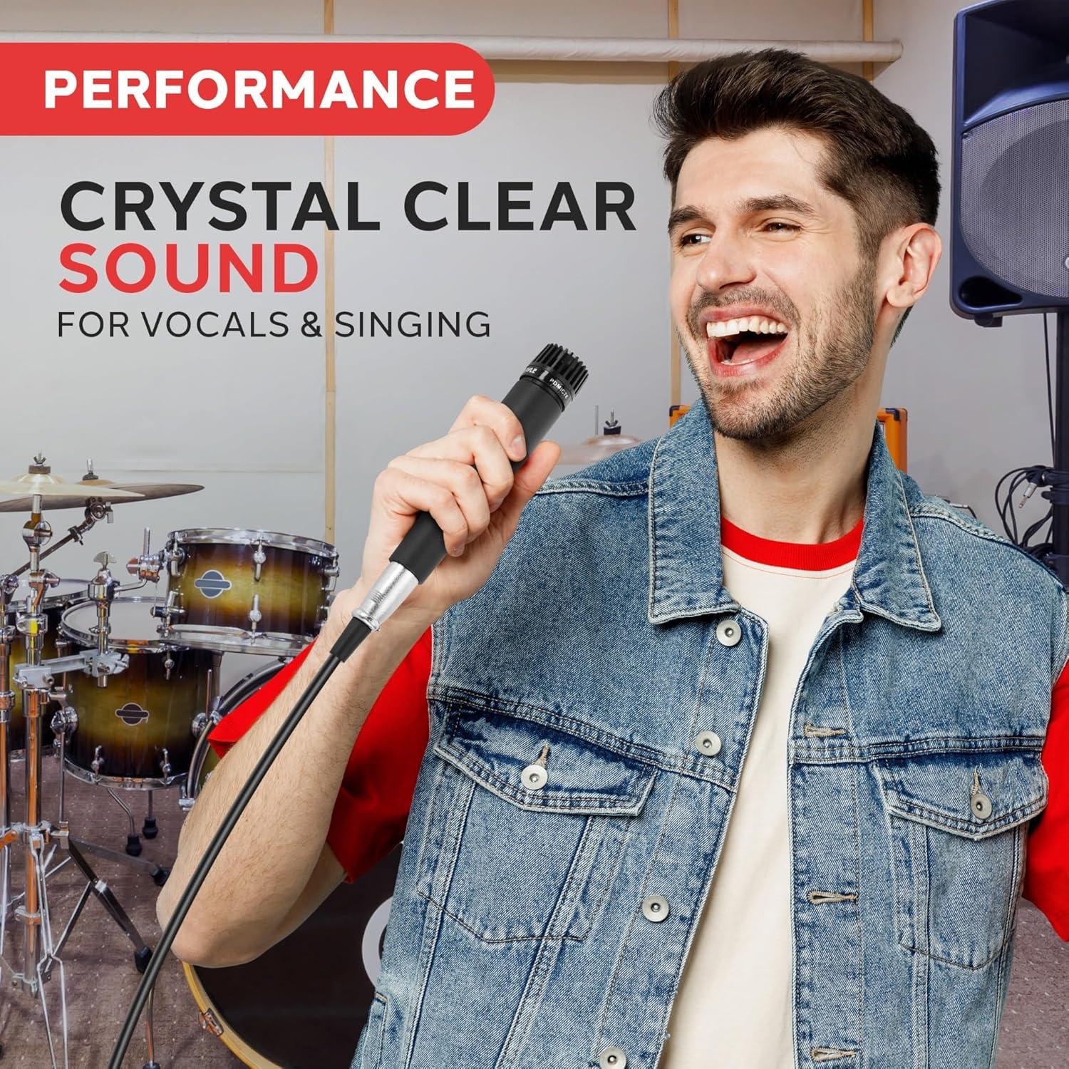 Micrófono Dinámico PylePro PDMIC78 con Filtro Antipop 15 pies