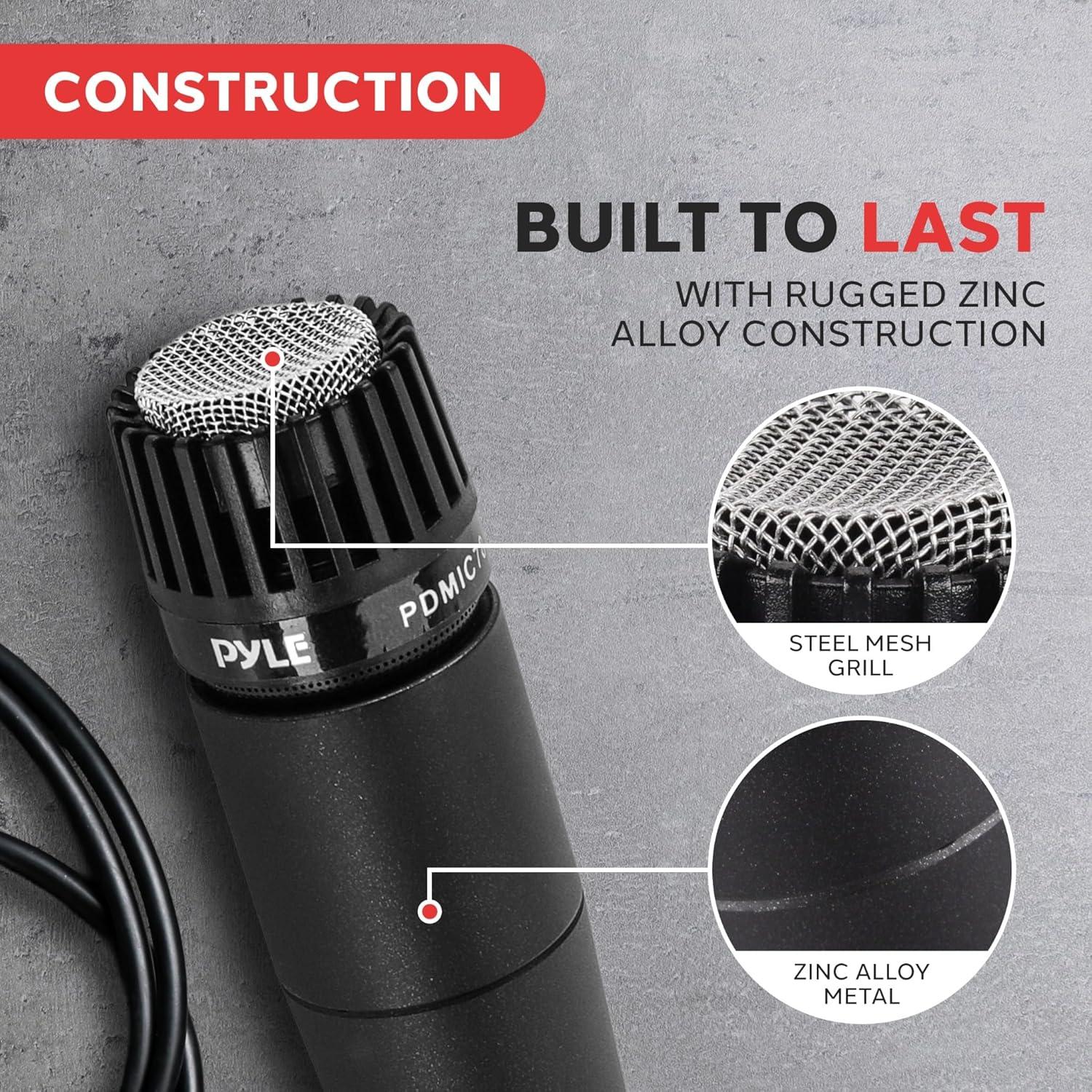 Micrófono Dinámico PylePro PDMIC78 con Filtro Antipop 15 pies