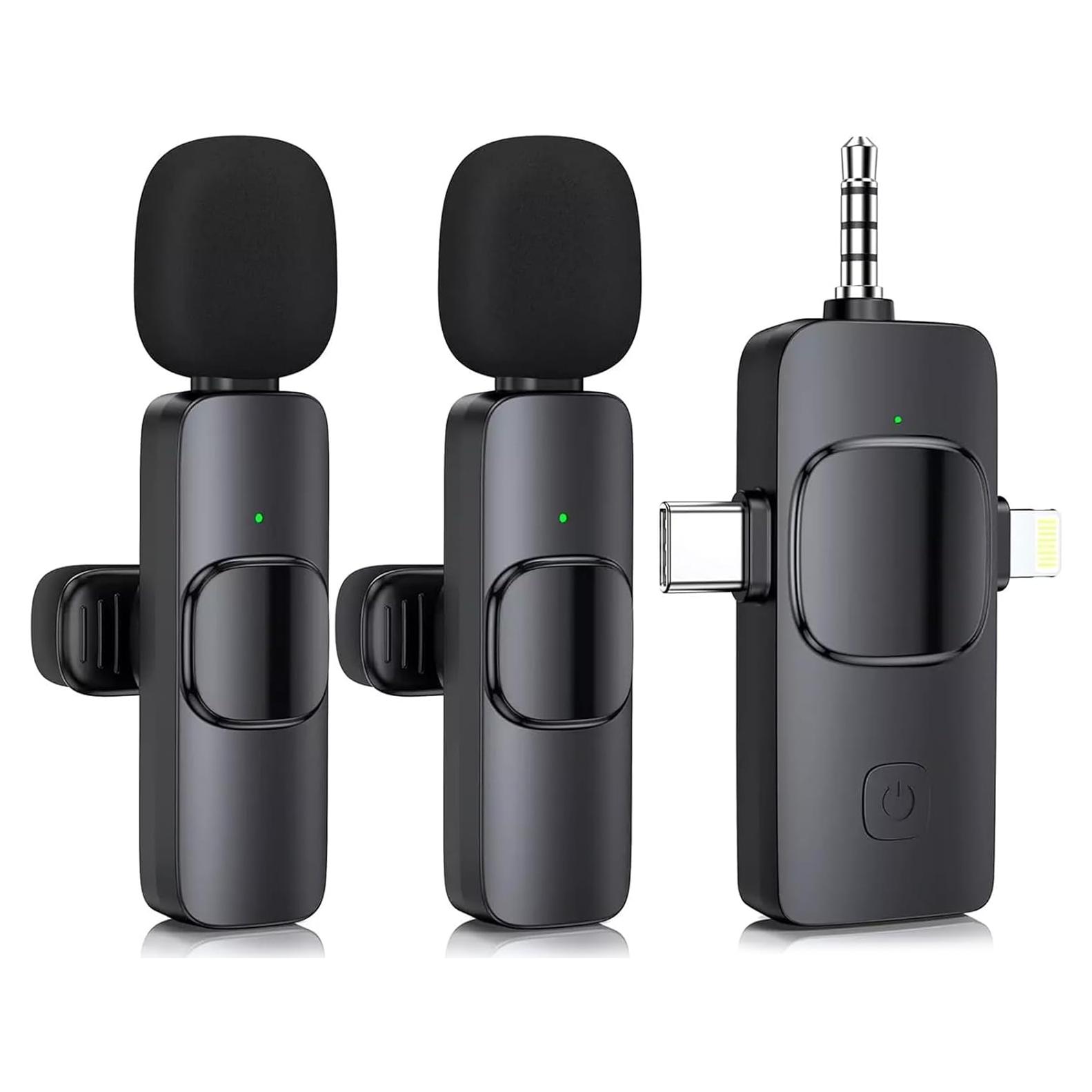 Micrófono Lavalier Inalámbrico GOGARA 3 en 1 para iPhone y Android