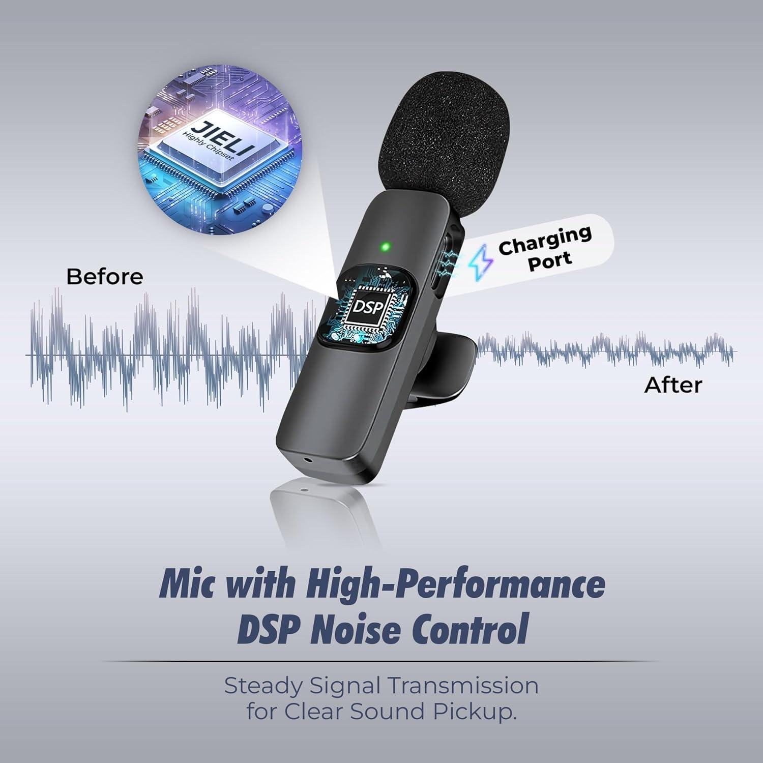 Micrófono Lavalier Inalámbrico ZypplyPro - 2 Pack con USB-C