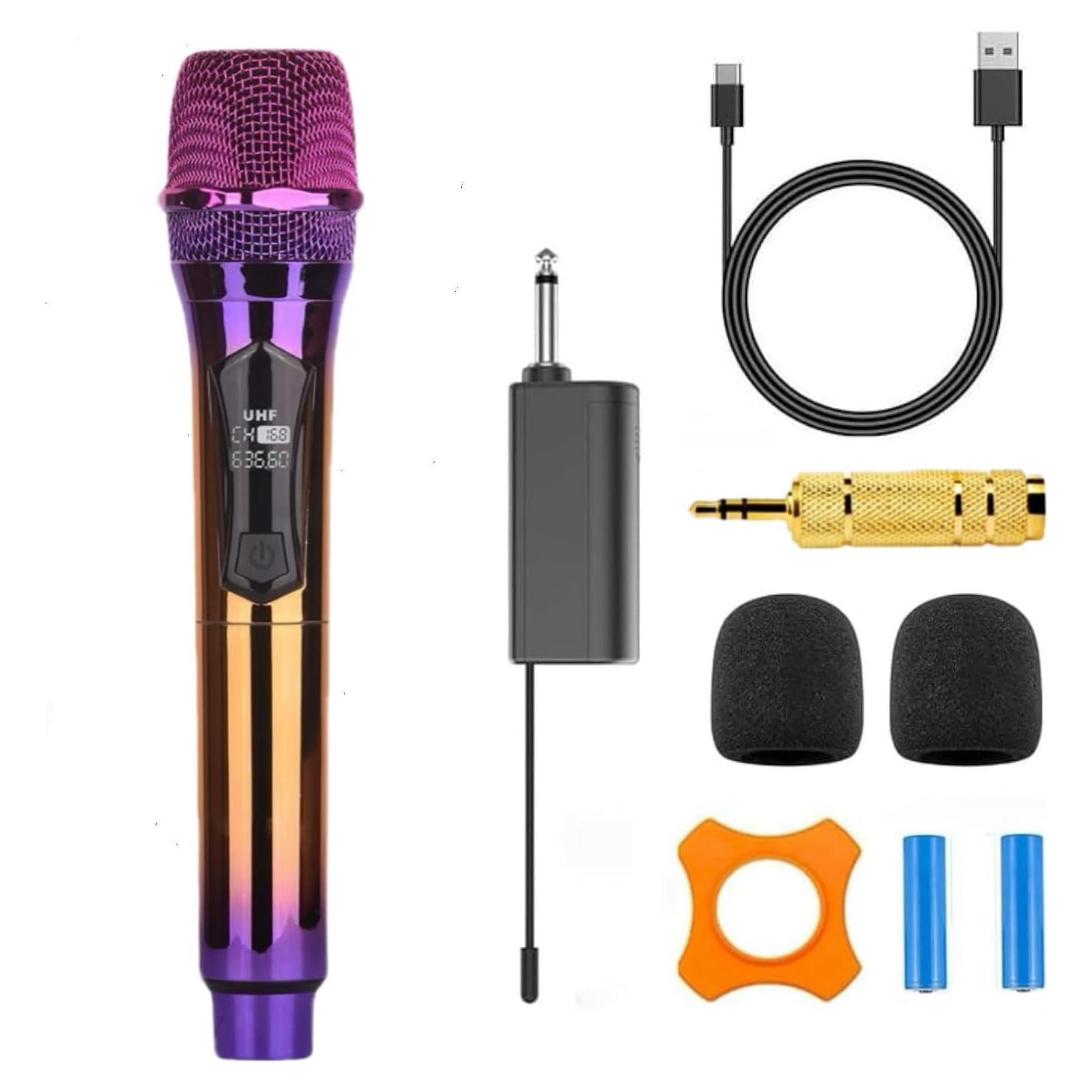 Micrófono Inalámbrico UHF Katotey Recargable para Karaoke