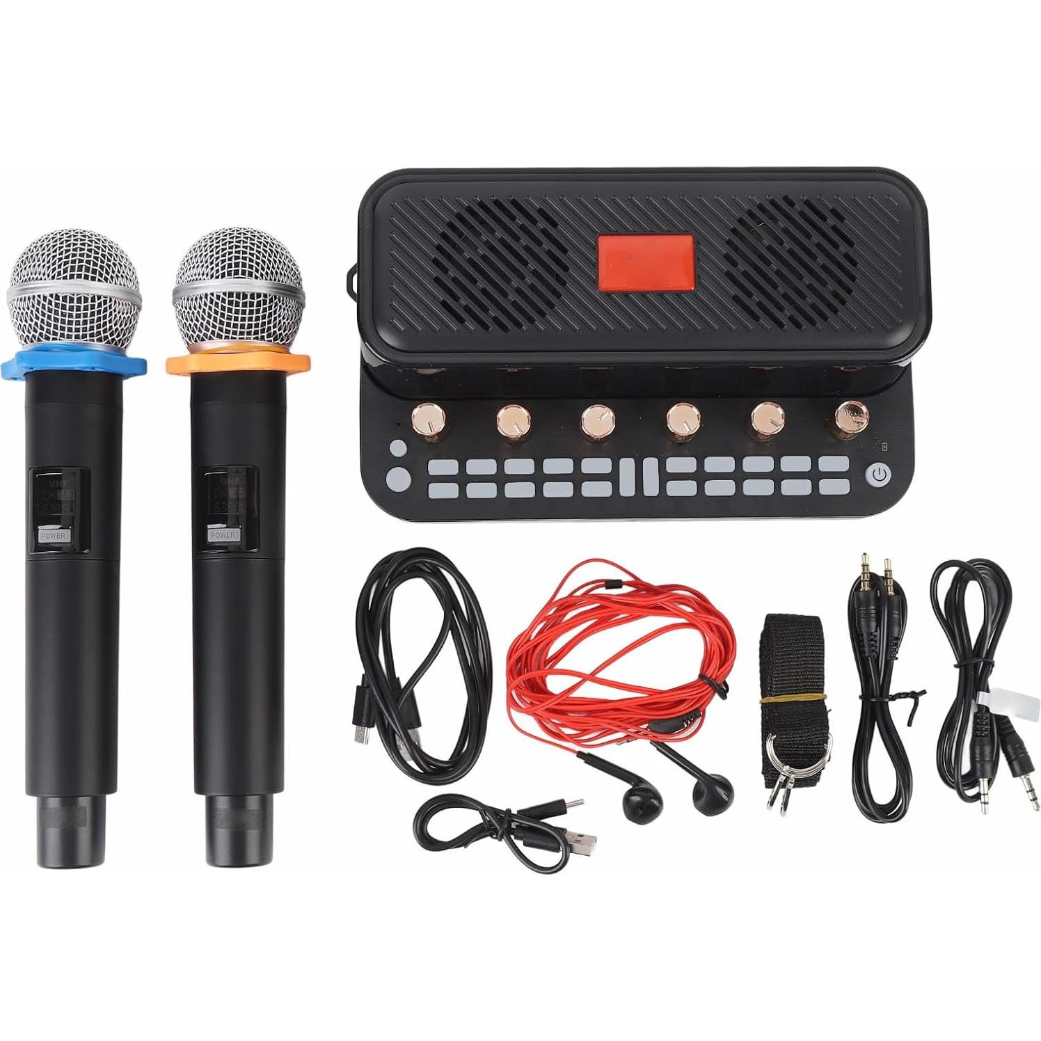 Sistema de Mezclador de Karaoke Inalámbrico Bewinner con 2 Micrófonos