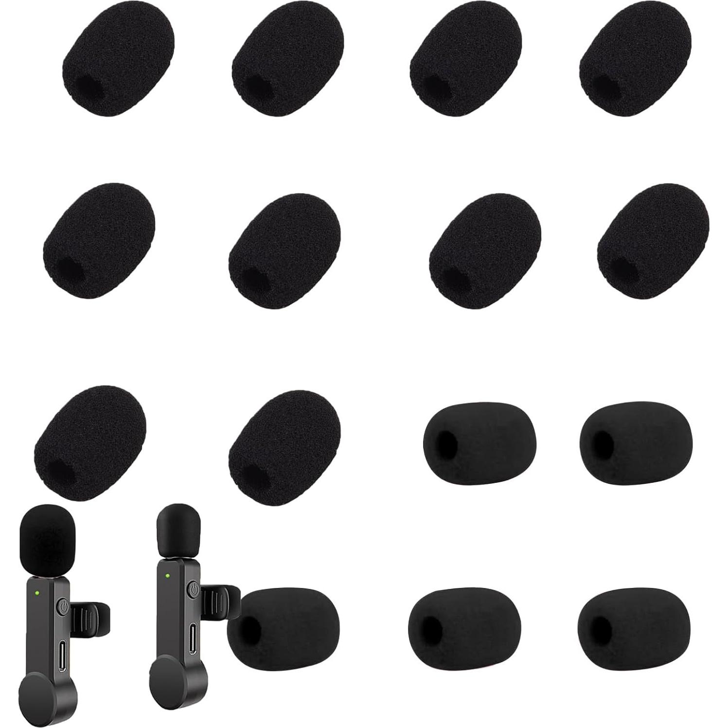 Paquete de 2 Micrófonos Lavalier Inalámbricos Mini para iPhone y Android