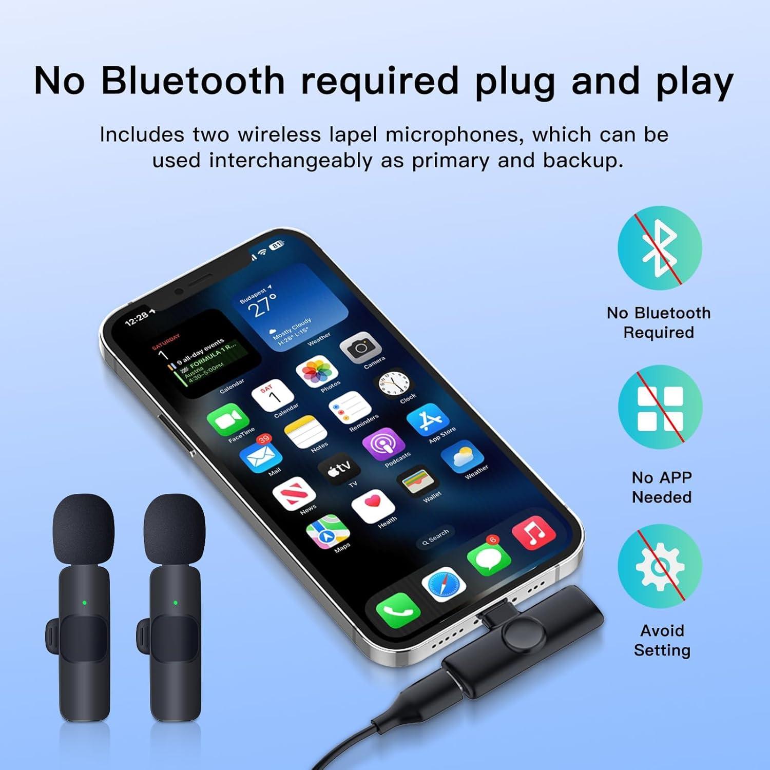 Micrófono Lavalier Inalámbrico Memodecruit K9 para iPhone/iPad