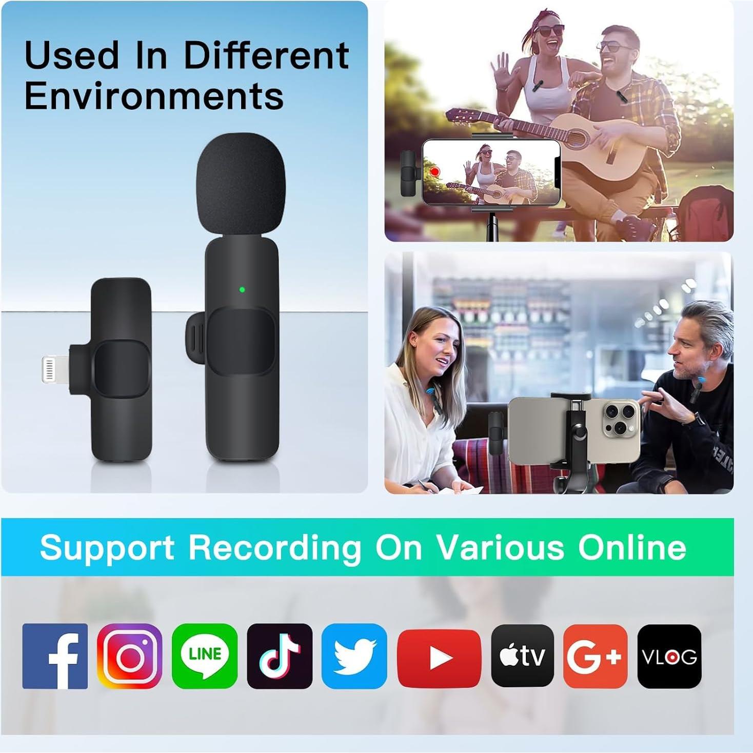 Micrófono Lavalier Inalámbrico Memodecruit K9 para iPhone/iPad