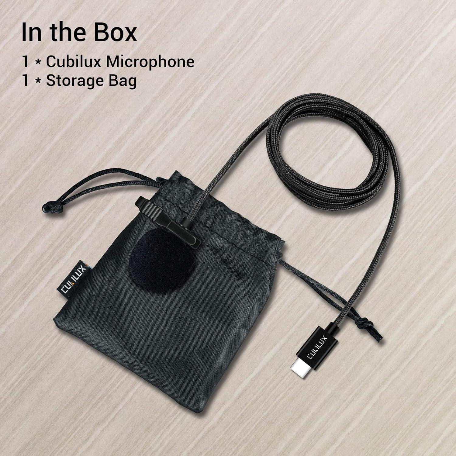 Micrófono Lavalier USB C Cubilux Unidireccional 1.52m