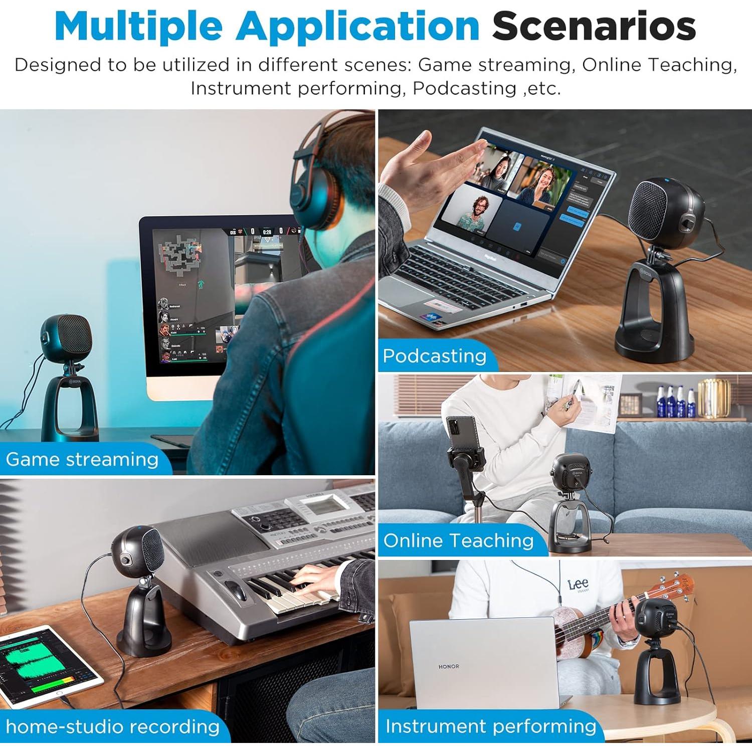 Micrófono USB BOYA BY-CM6 Cardioide para PC y Podcast