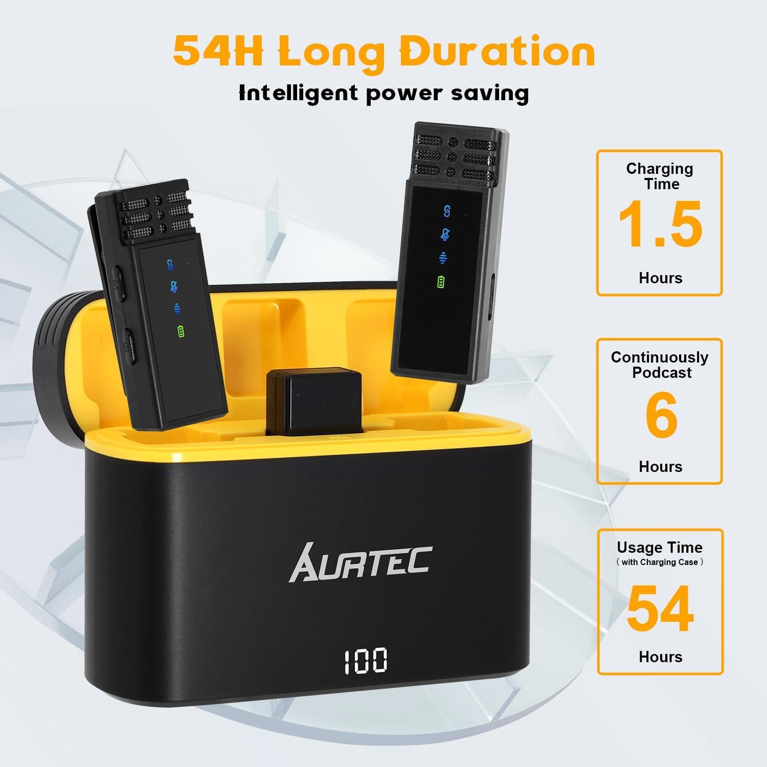 Micrófono Lavalier Inalámbrico AURTEC para iPhone/iPad - 54H Batería