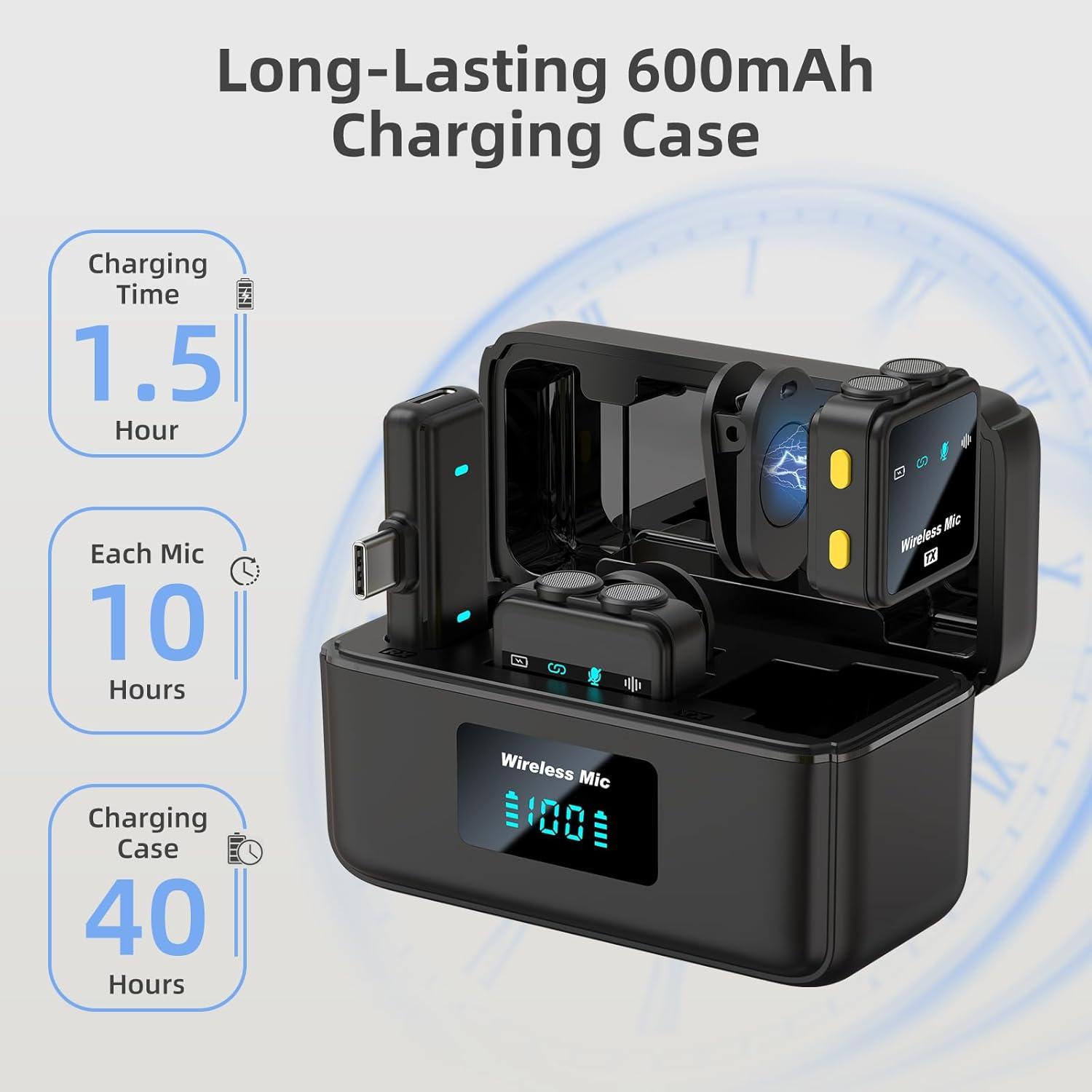 Micrófono Lavalier Inalámbrico NOTEVOX VM32 USB-C para iPhone y Android